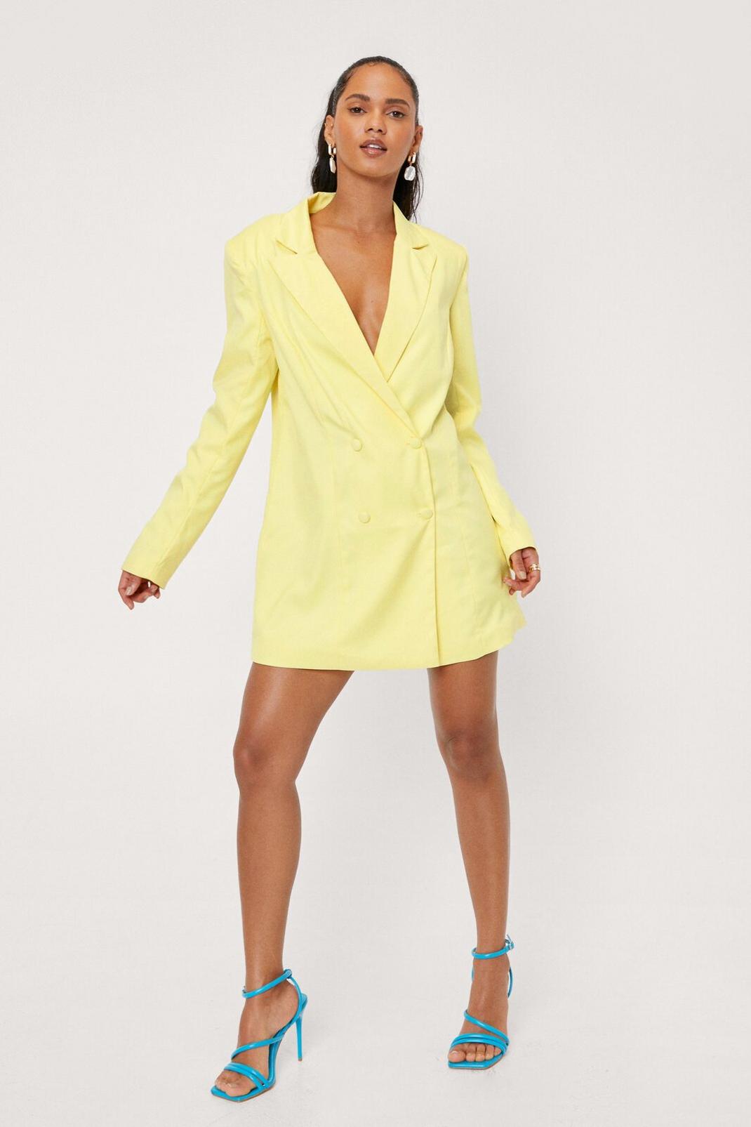 Lemon Double Breasted Oversized Blazer Dress image number 1