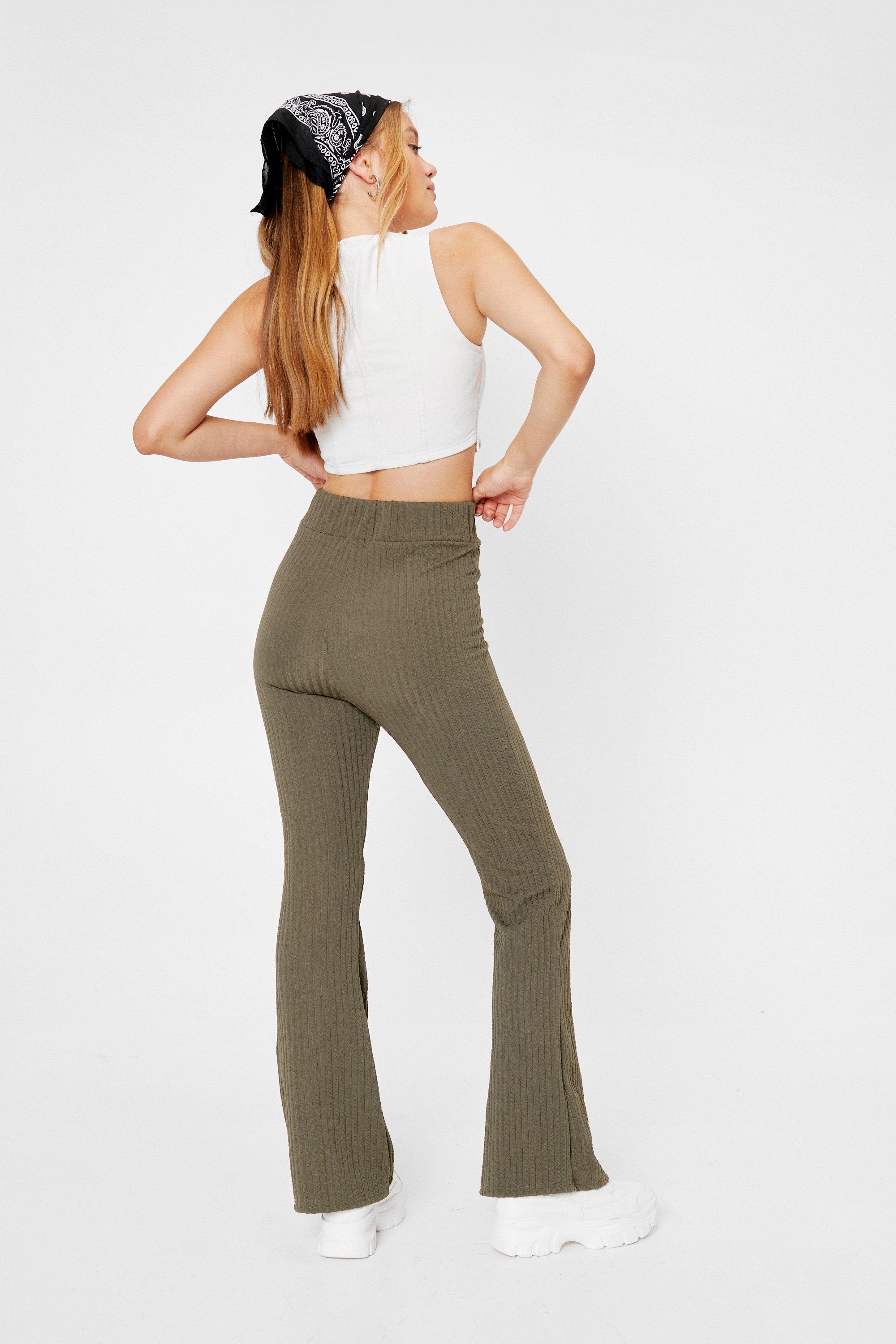 V Shaped Waist Flared Disco Trousers