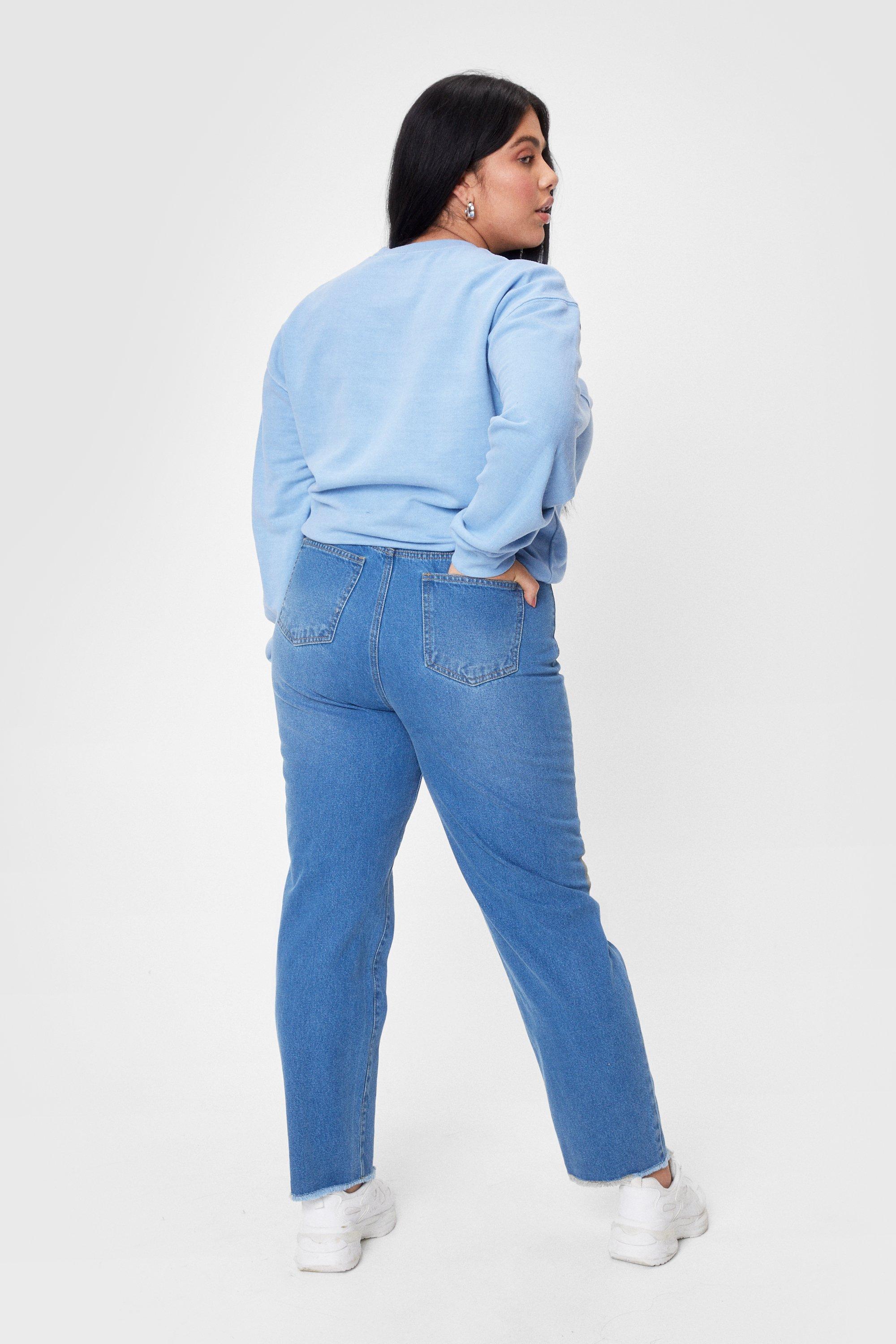 Plus size raw hem jeans sale