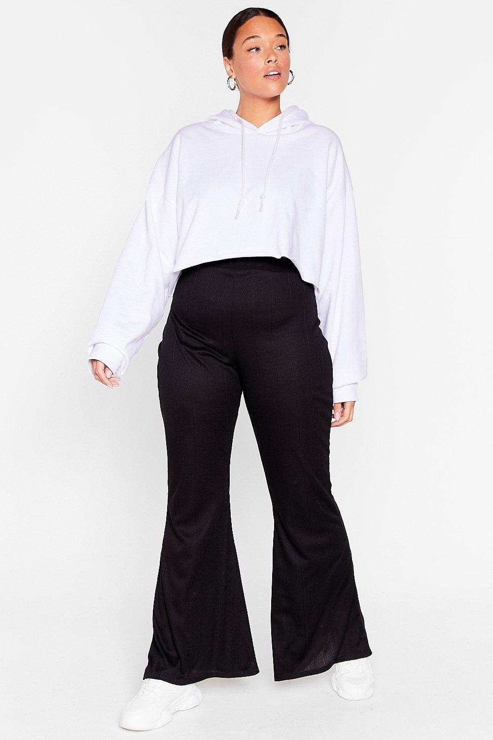 Plus Size Ribbed Flares