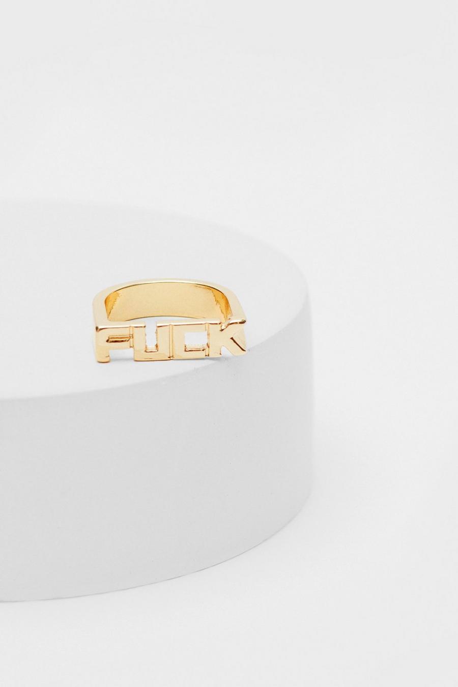 Fuck Graphic Chunky Ring