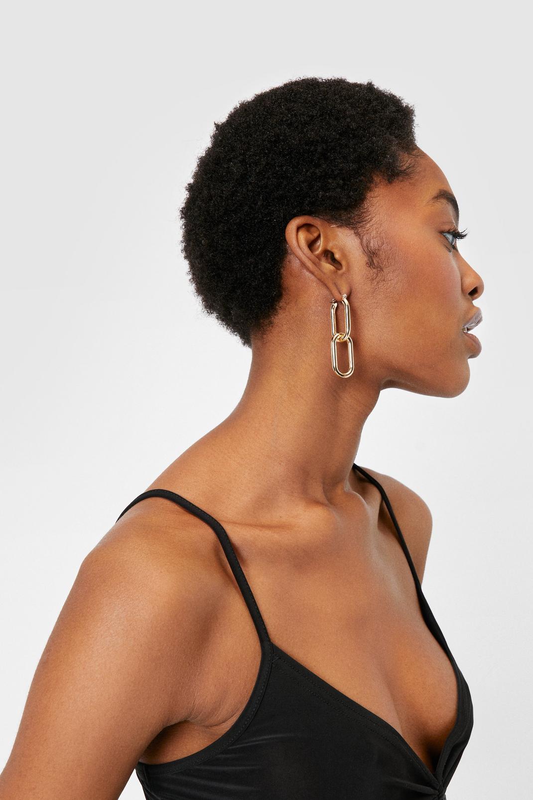 Chunky Link Chain Drop Earrings image number 1