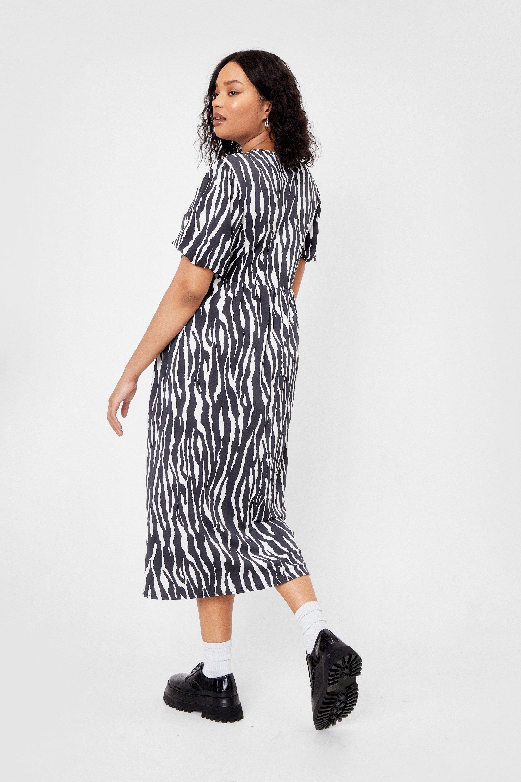 Size Loose Zebra Midi Dress | Nasty Gal