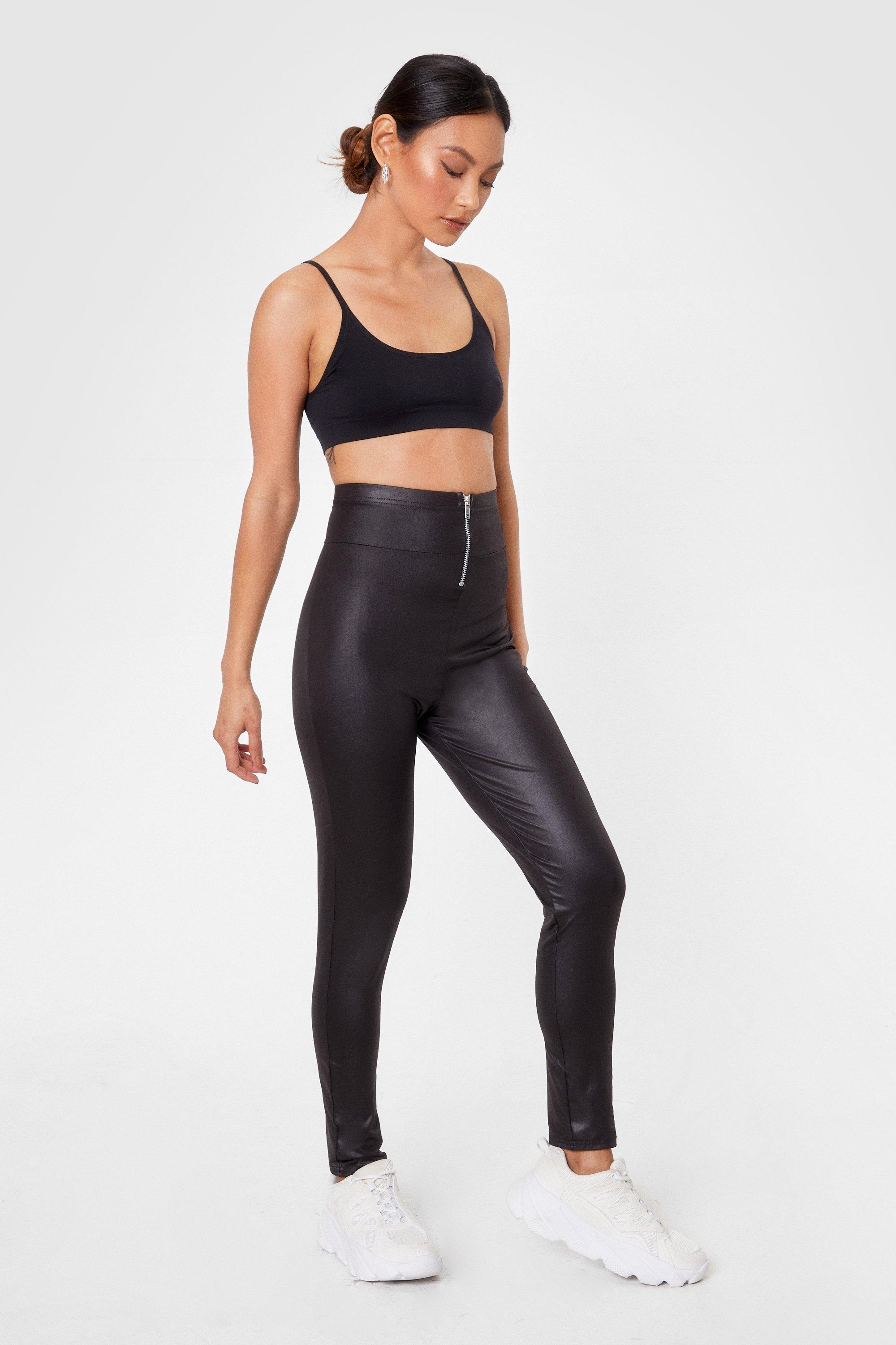 Zip Into Shape Petite Faux Leather Leggings