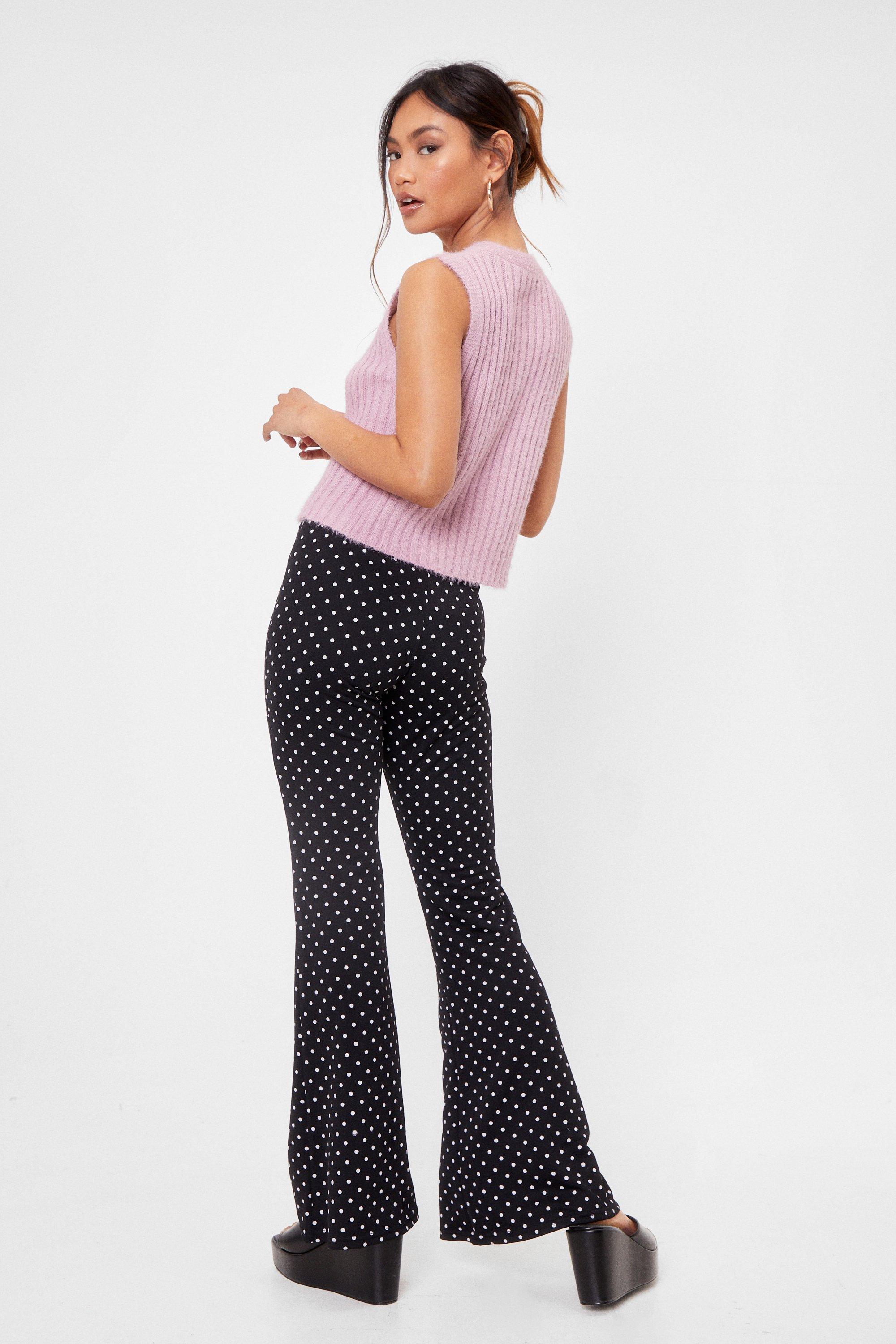 Spotty store flared trousers