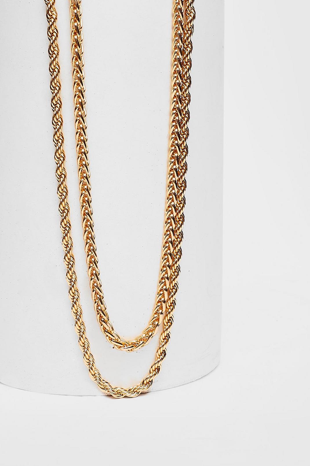 Collier superposé style corde, Gold image number 1
