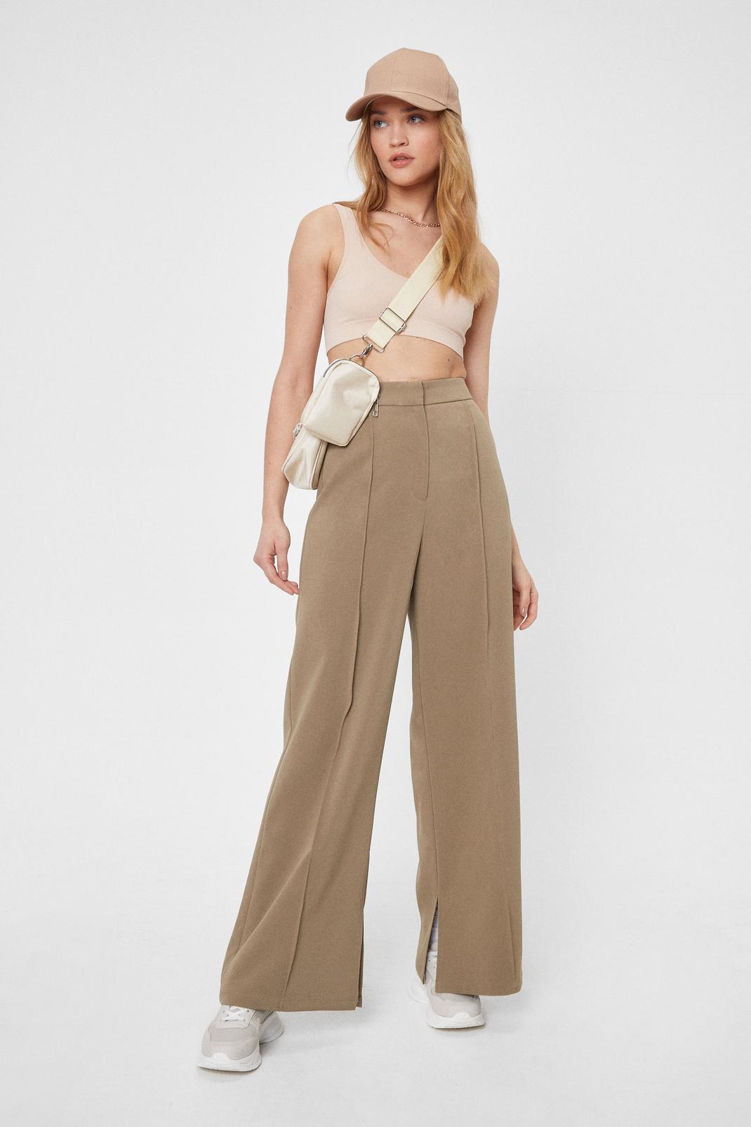 Sage Nothin' to Seam Here Tailored Wide-Leg Trousers image number 1