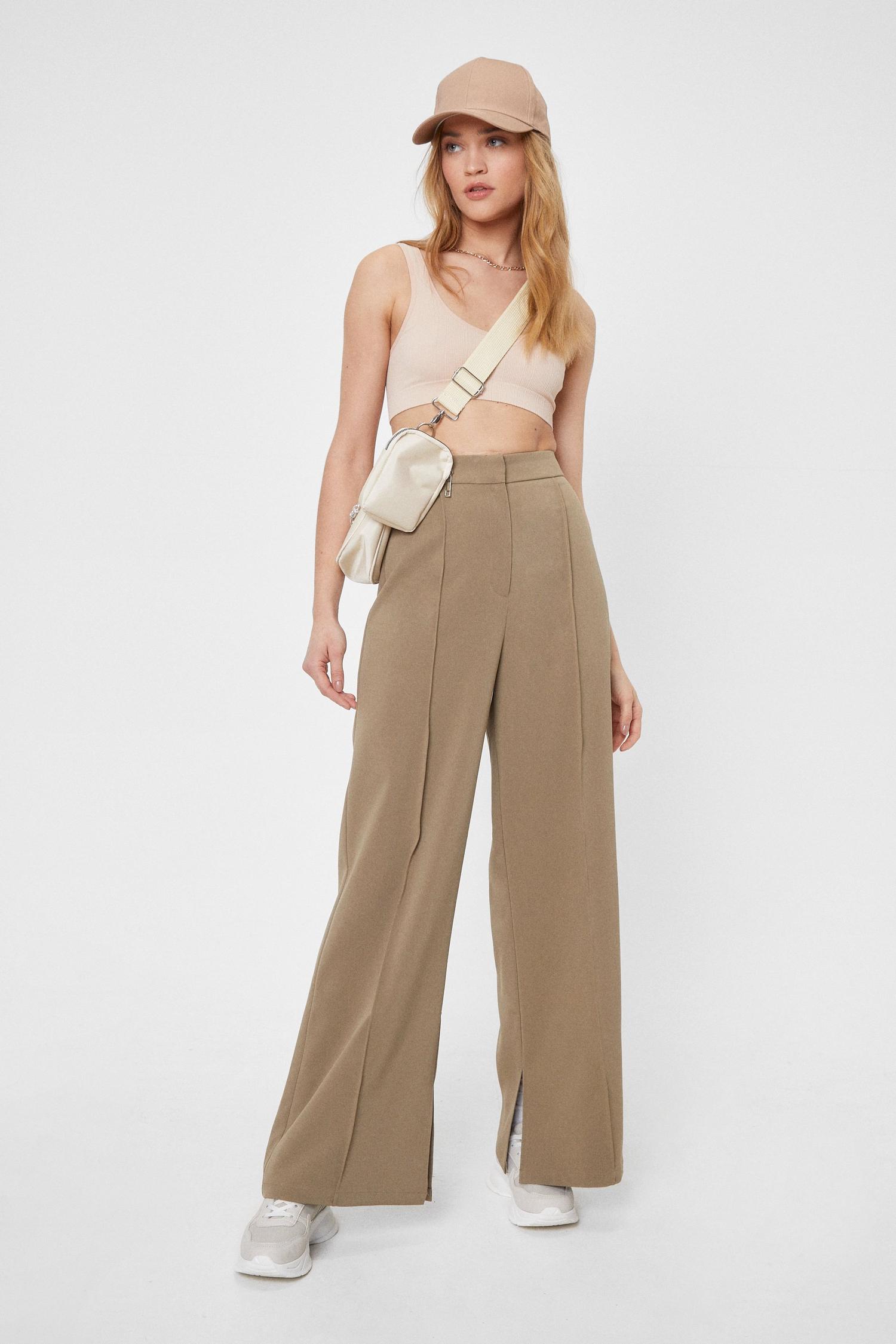 split leg trouser suit