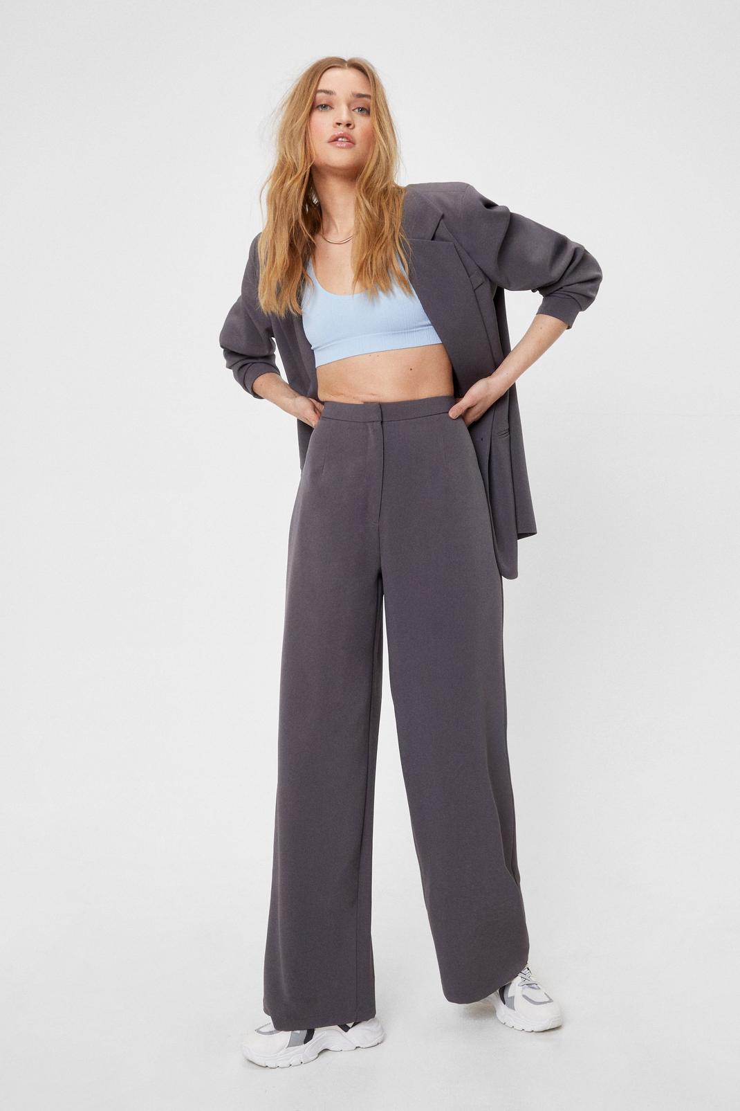 Tailored Zip Wide Leg Trousers image number 1