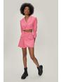 Hot pink High Waisted Asymmetric Mini Skirt
