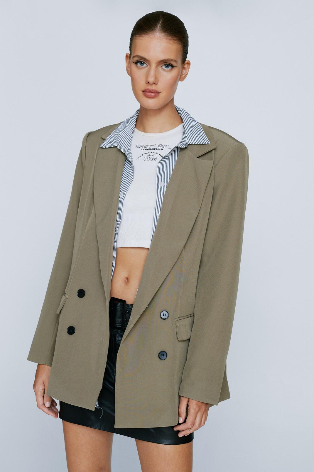 Sage Out of Hours Oversized Double Breasted Blazer image number 1