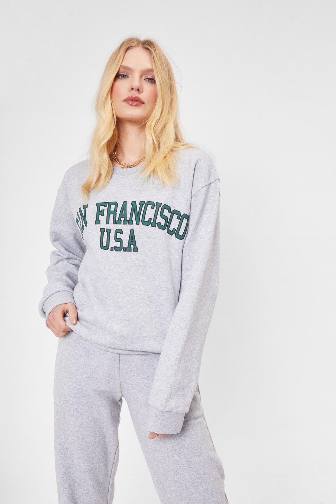 Grey marl San Francisco All Out Relaxed Graphic Sweatshirt image number 1