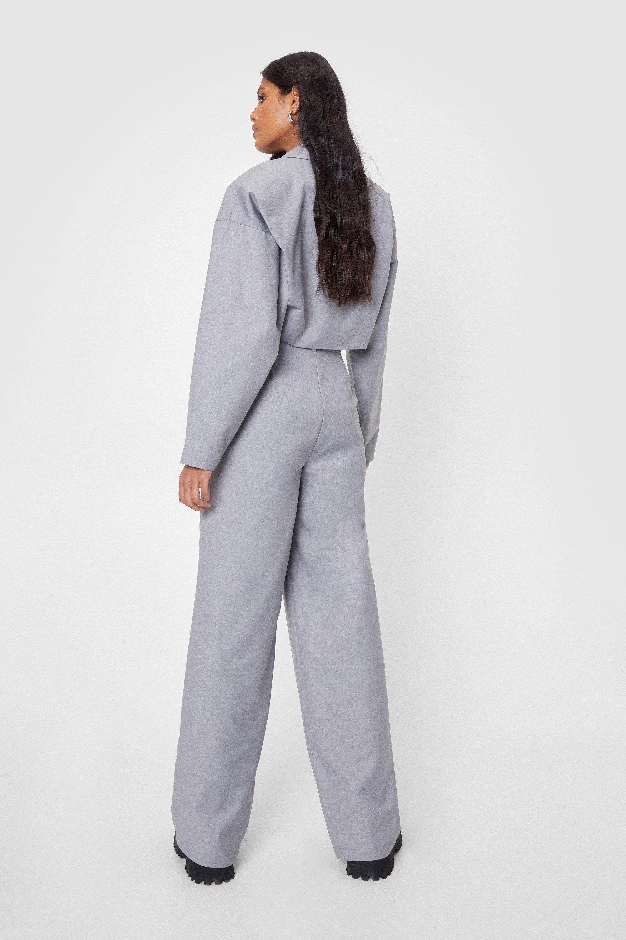 High waisted belted wide leg trousers sale