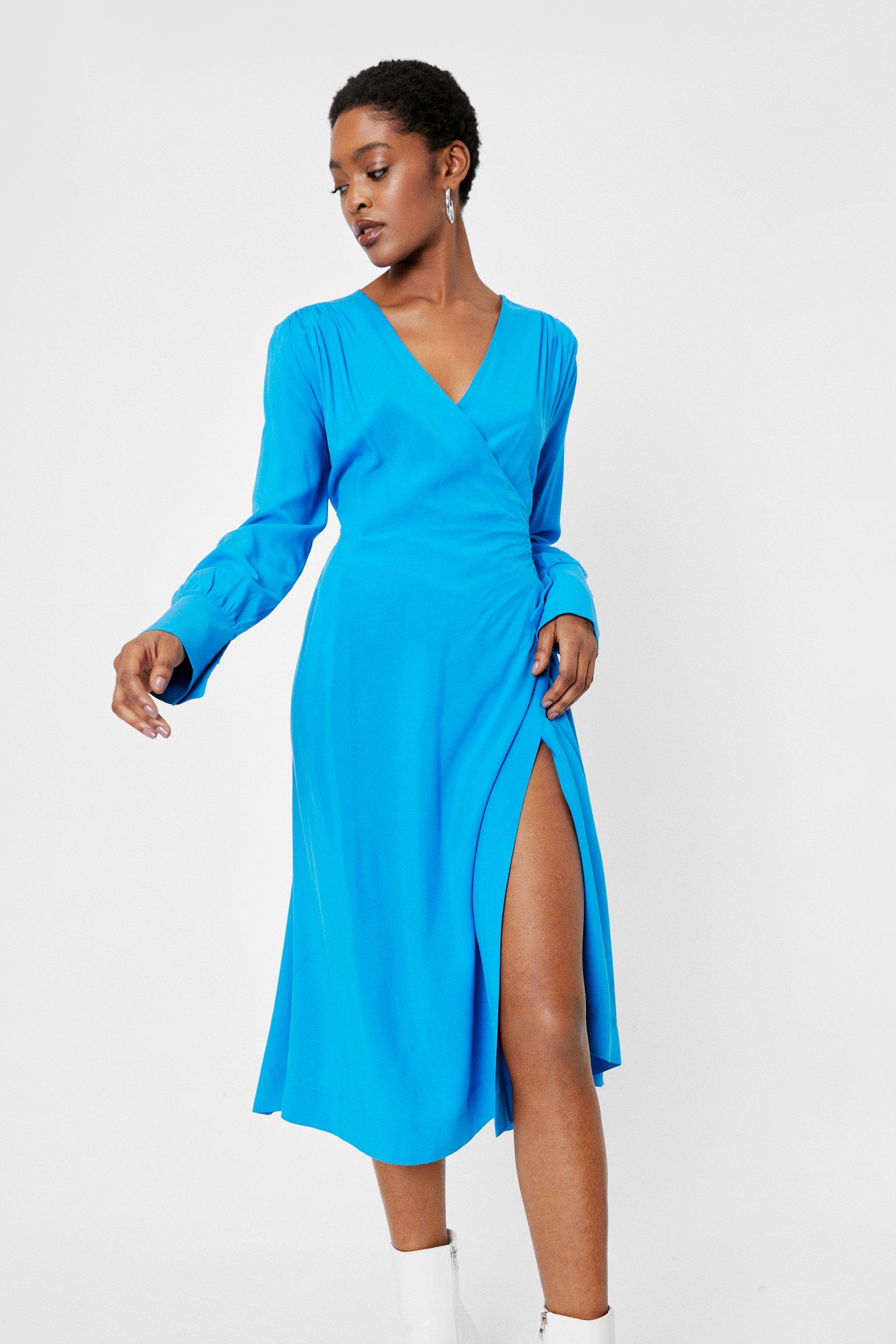 gathered wrap dress