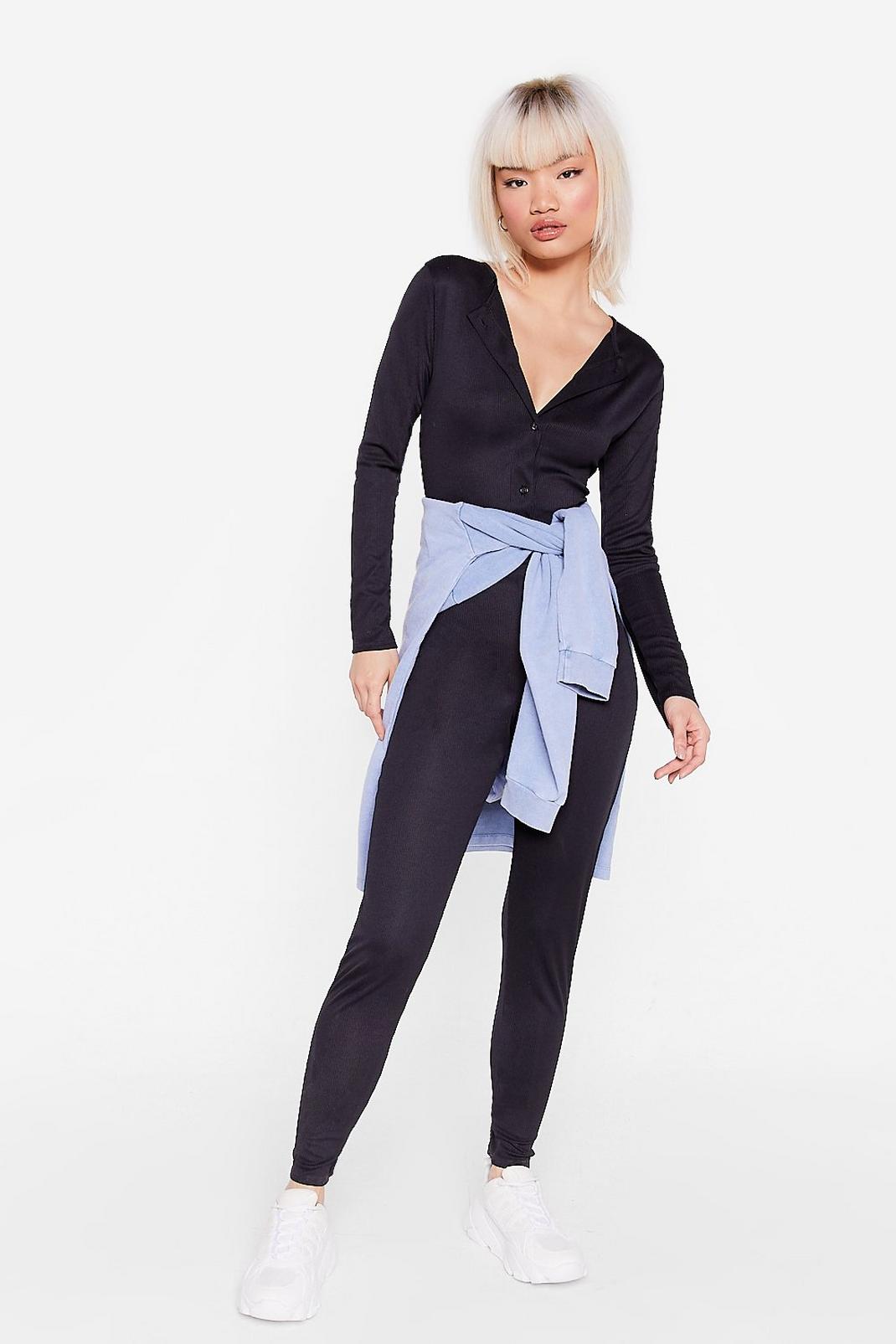 Petite Long Sleeve Fitted Jumpsuit image number 1