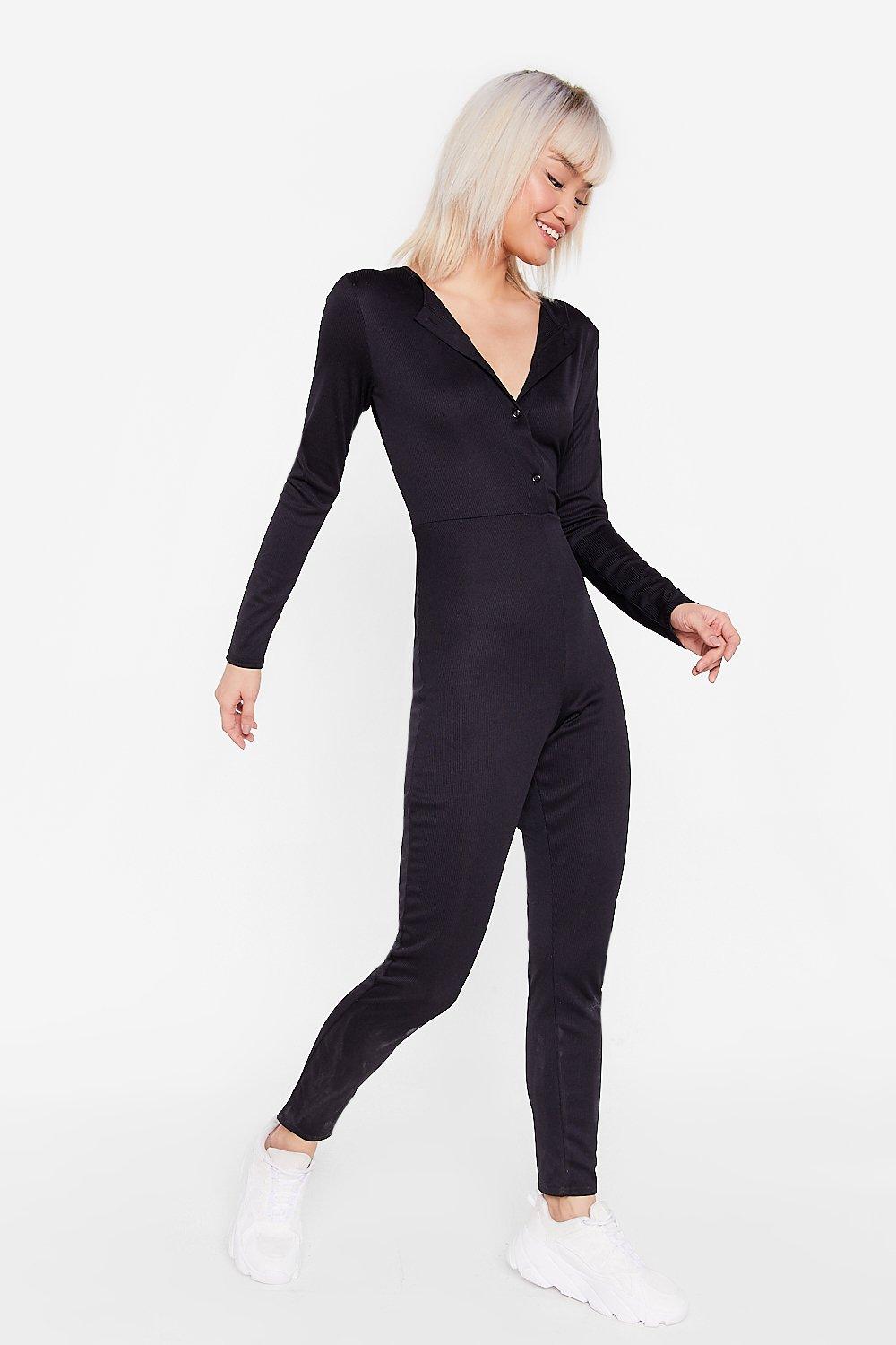 Fitted long hot sale sleeve jumpsuit