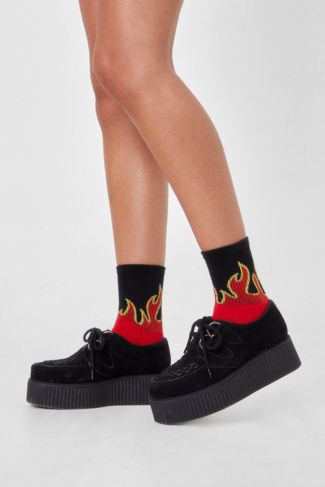 Flame red Blow Their Socks Off Graphic Ankle Socks image number 1