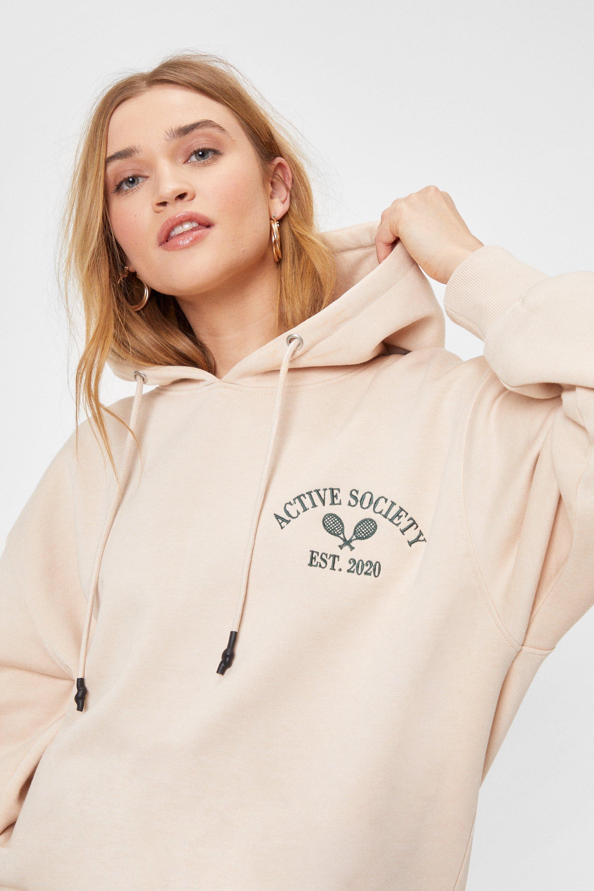 Keep Active Society Embroidered Hoodie Nasty Gal