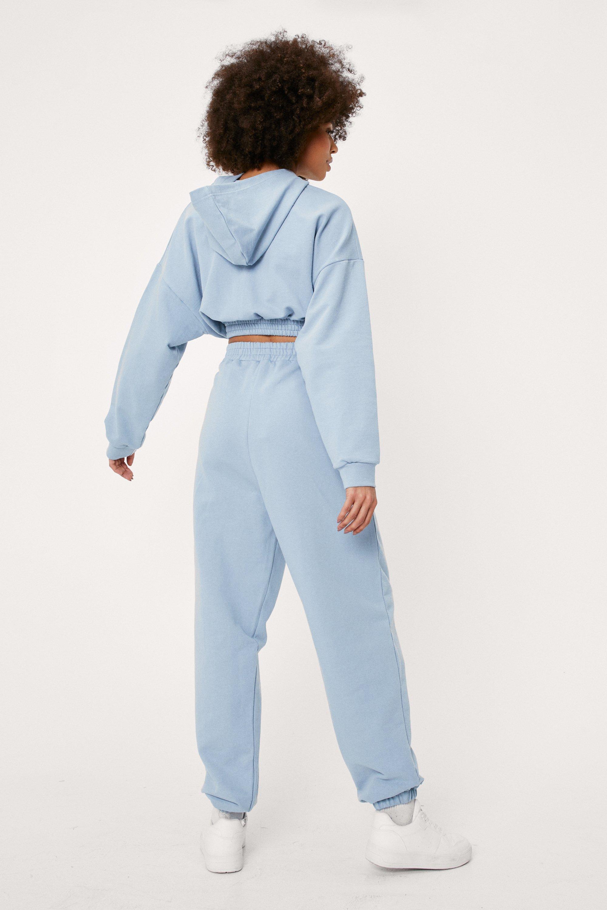 Two Piece Lounge Set - Cropped Zip Hoodie + High-waisted jogger