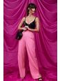 155 Love Suits You Slit Tailored Wide-Leg Trousers