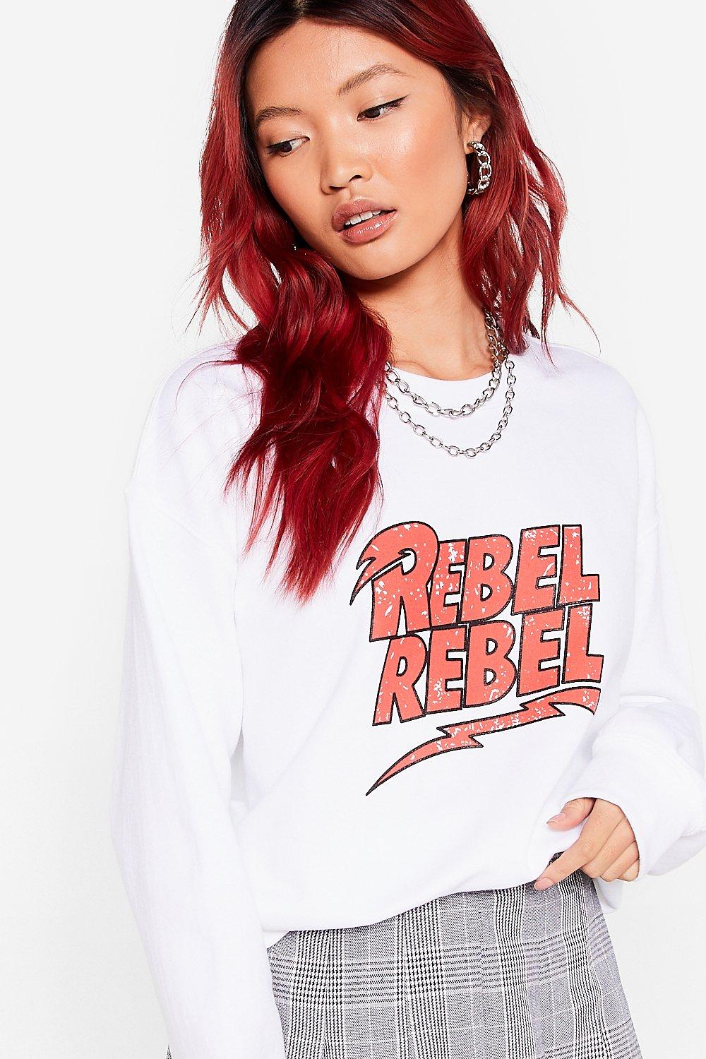 Rebel Rebel Oversized Graphic Sweatshirt Nasty Gal