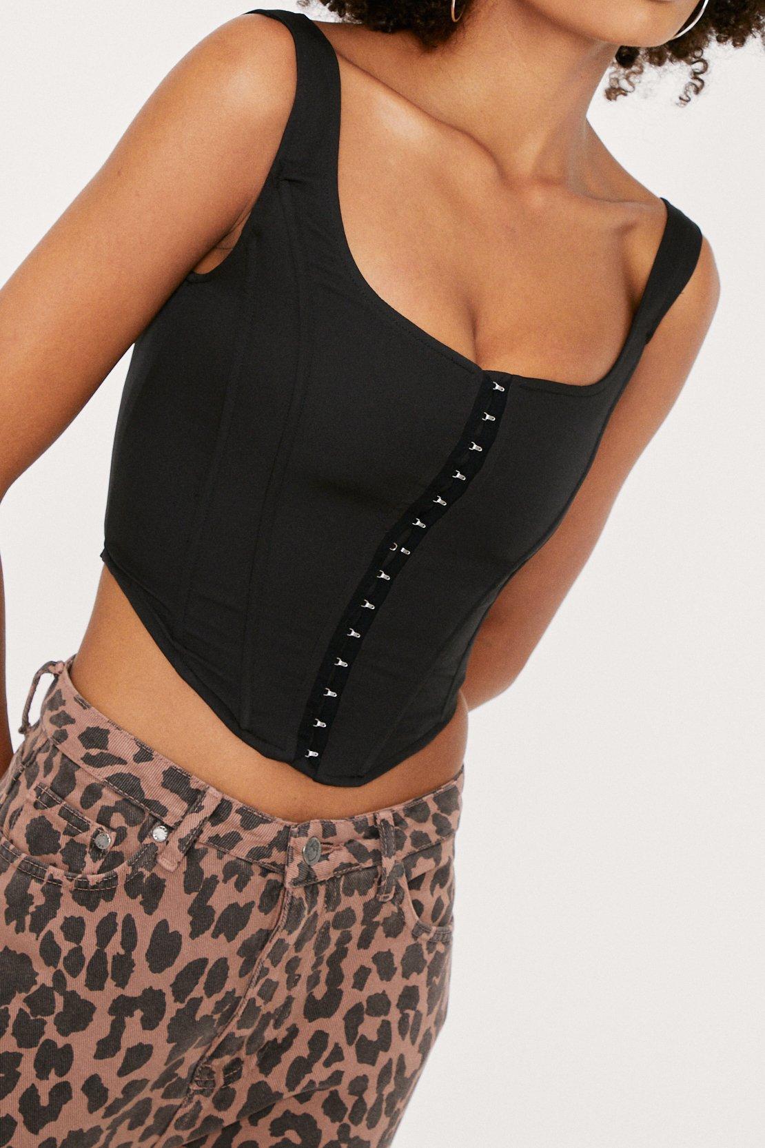 Square Neck Sleeveless Cropped Corset Top