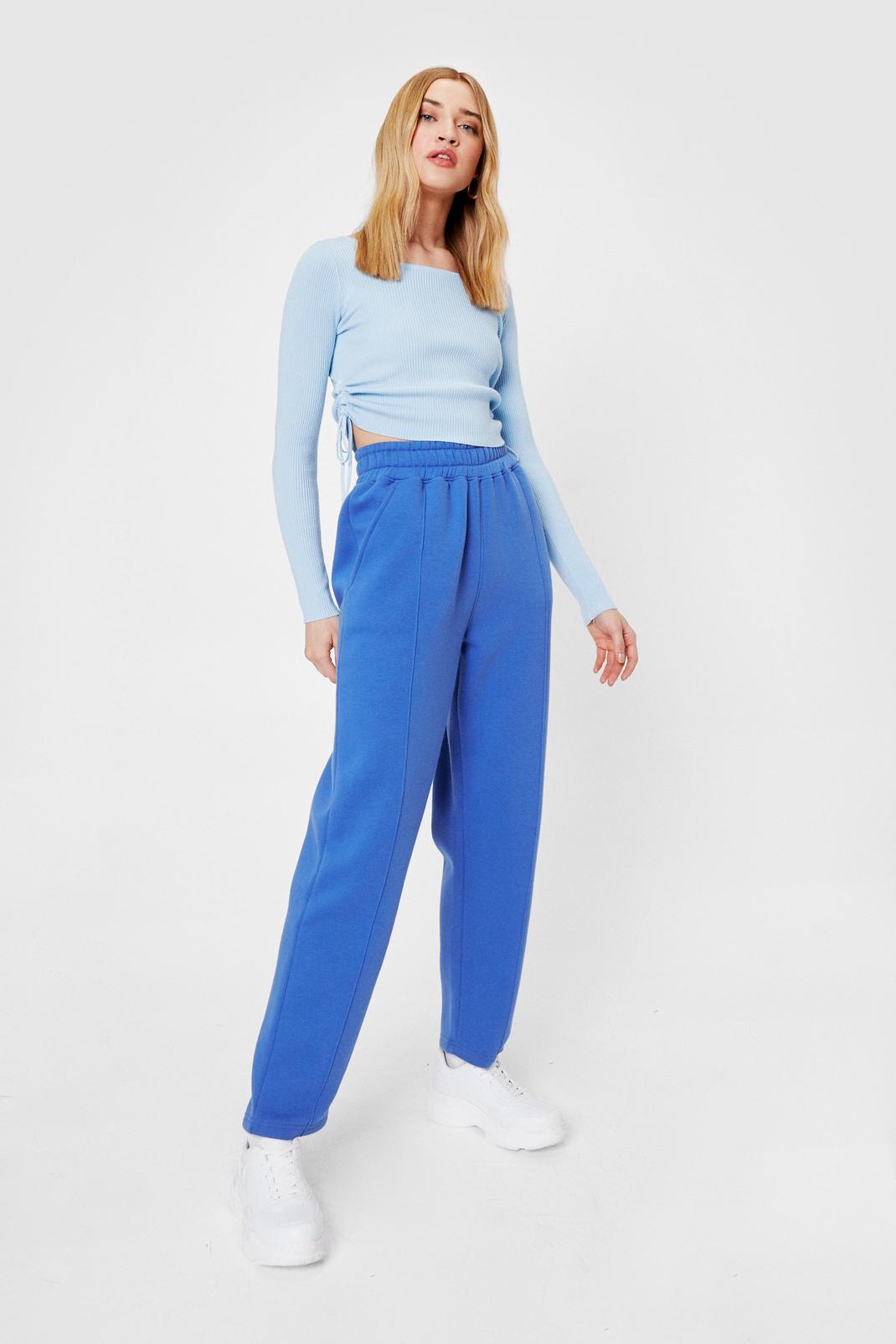 Cobalt Jersey High Waisted Seam Tracksuit Pants image number 1