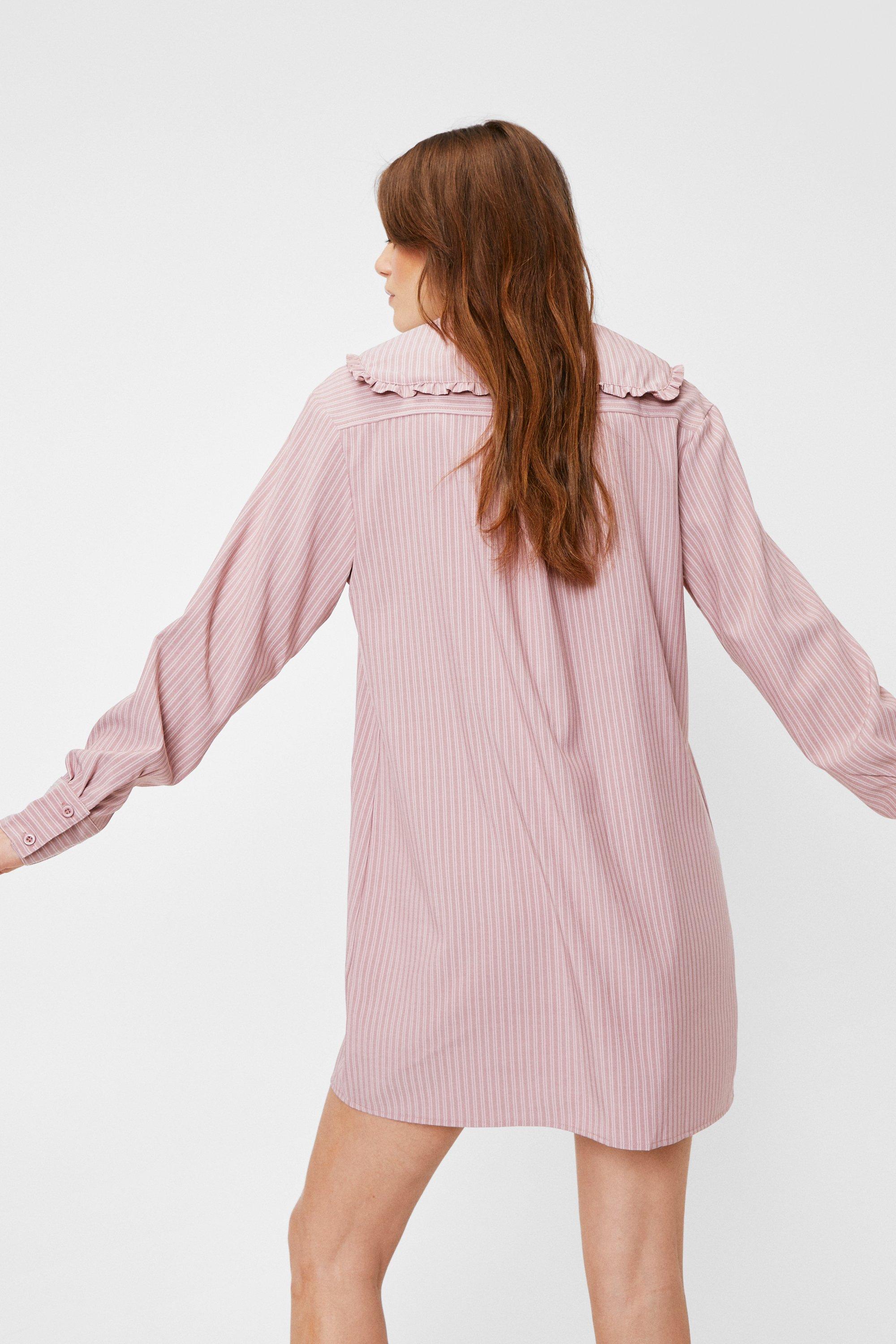 Oversized collar shirt dress best sale