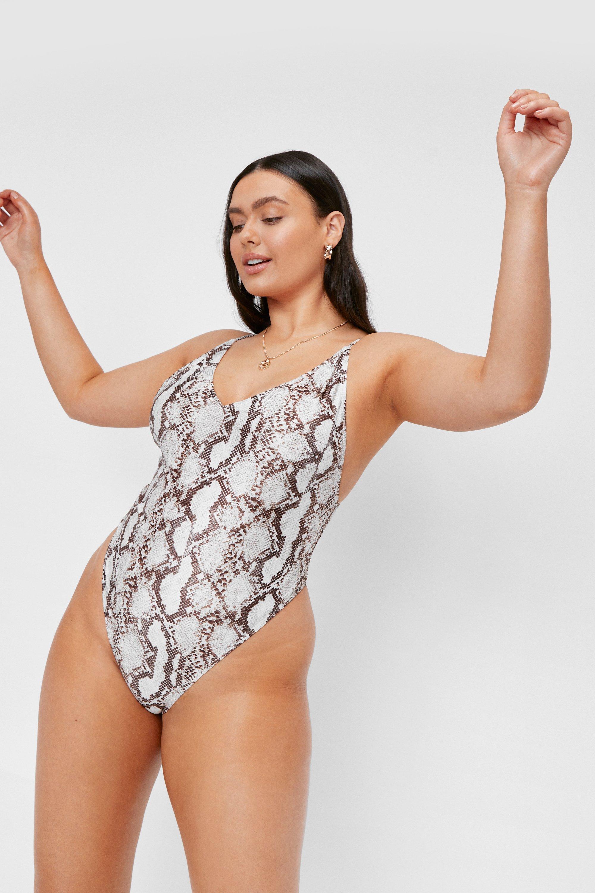 high cut plus size swimsuit