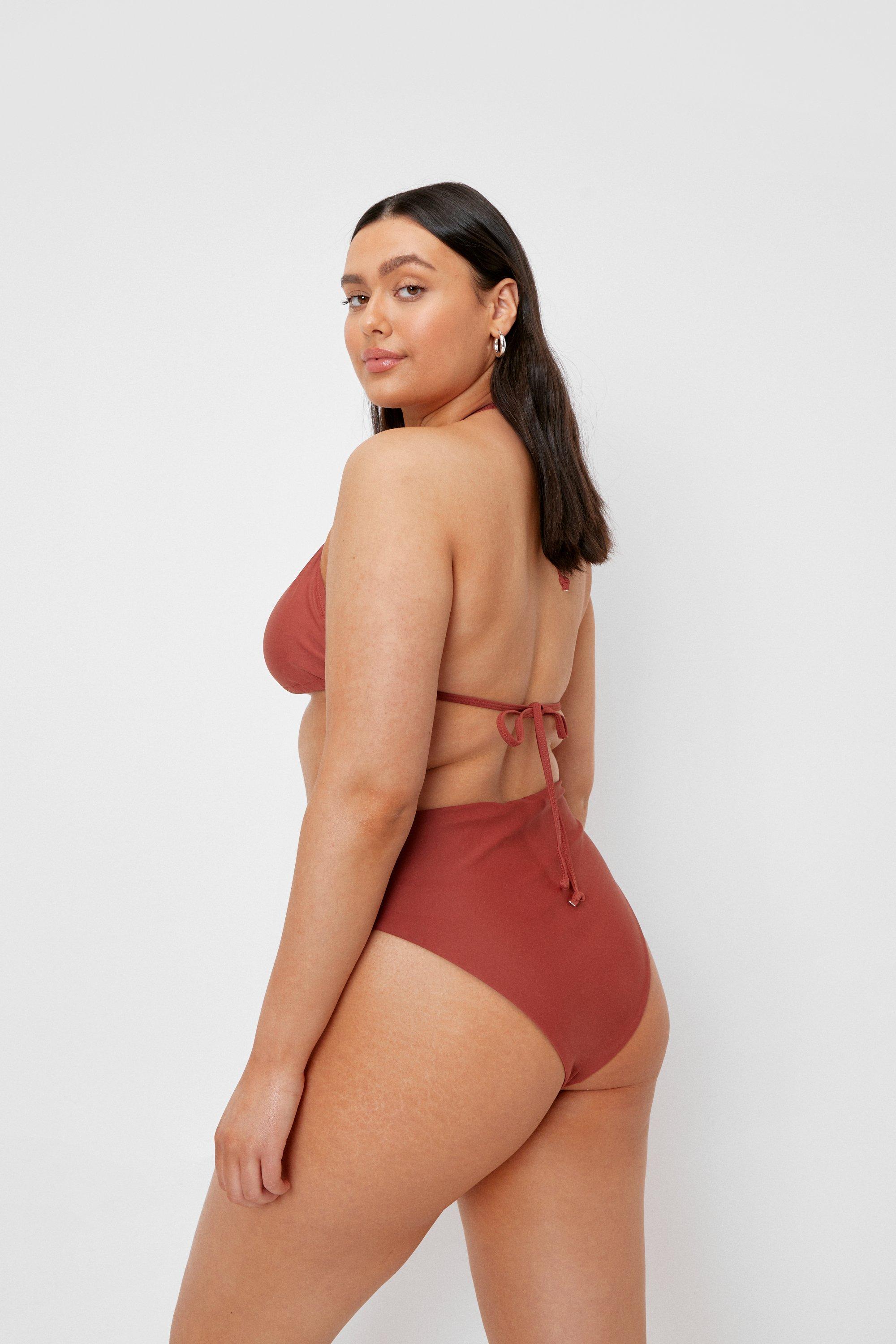 Plus size hot sale halter bikini