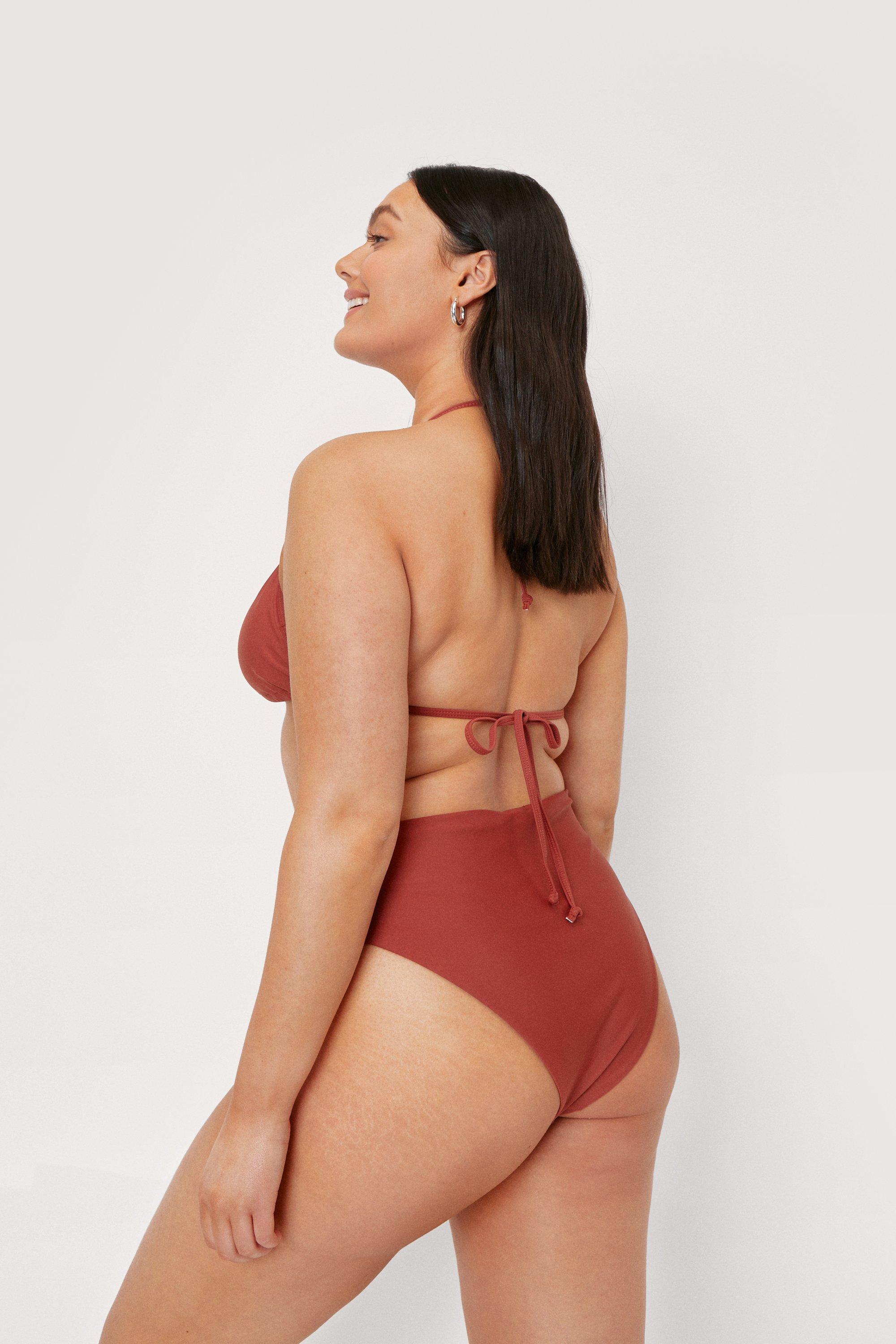 Plus size high sale waisted swim bottoms