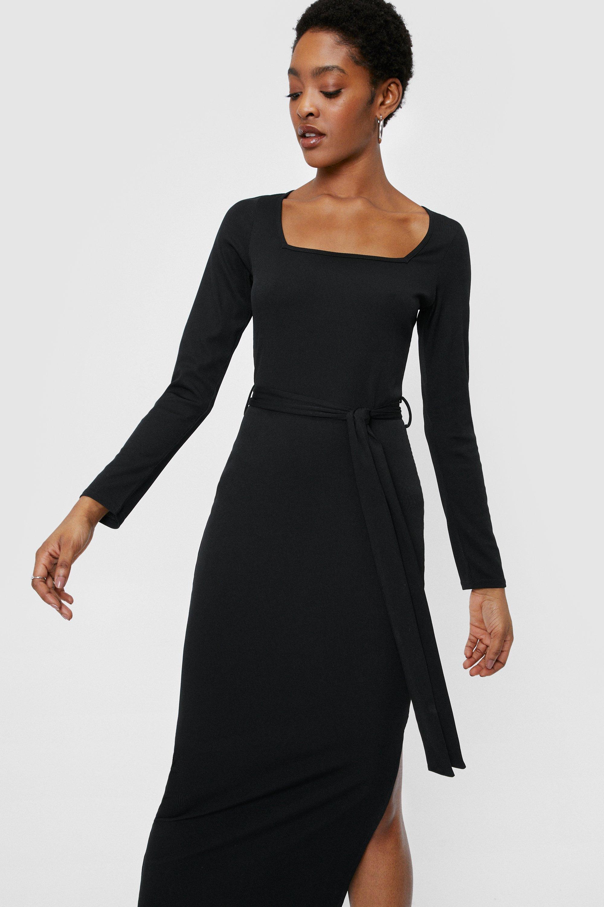 Belted bodycon clearance dress