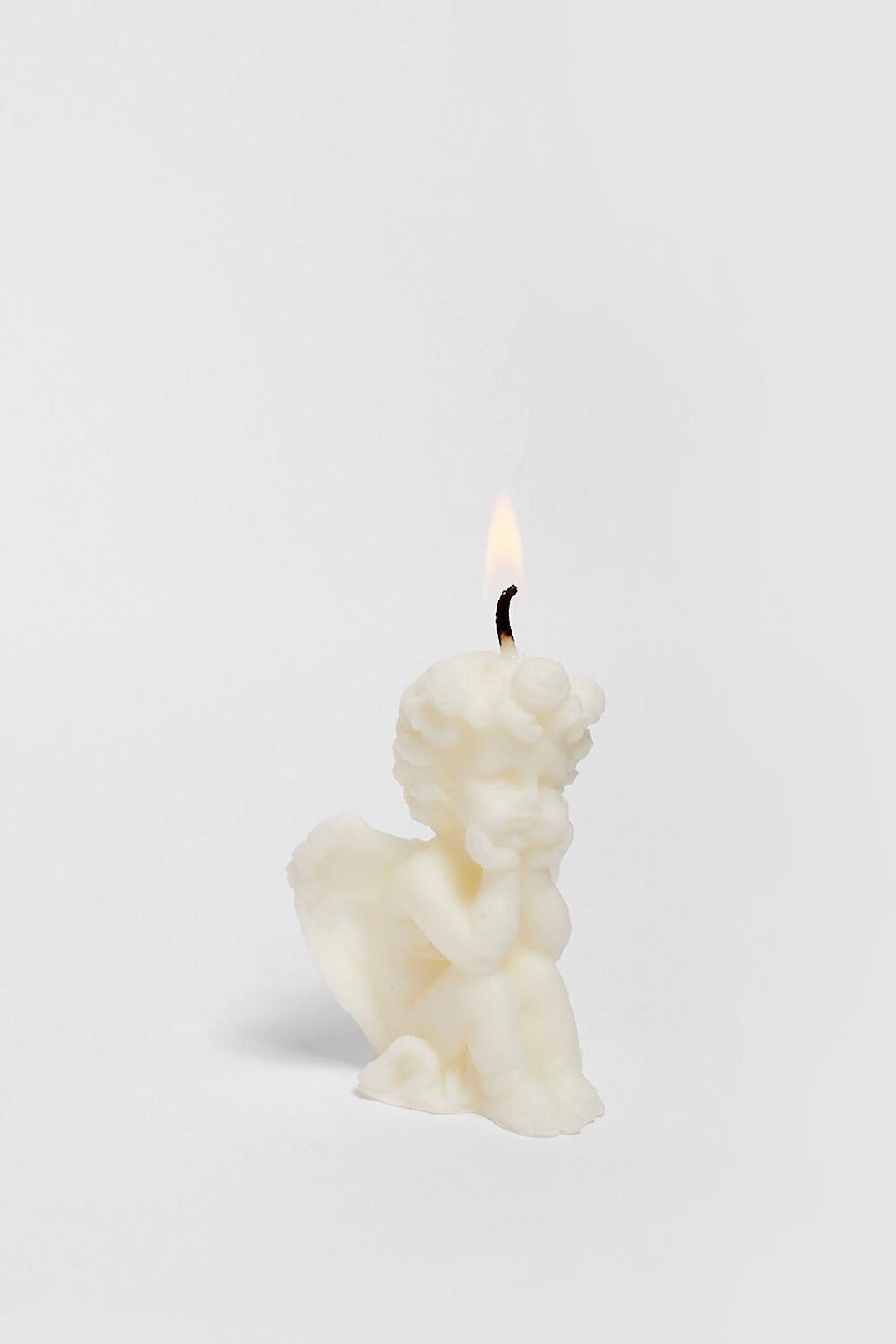 White Angel Cherub Candle image number 1