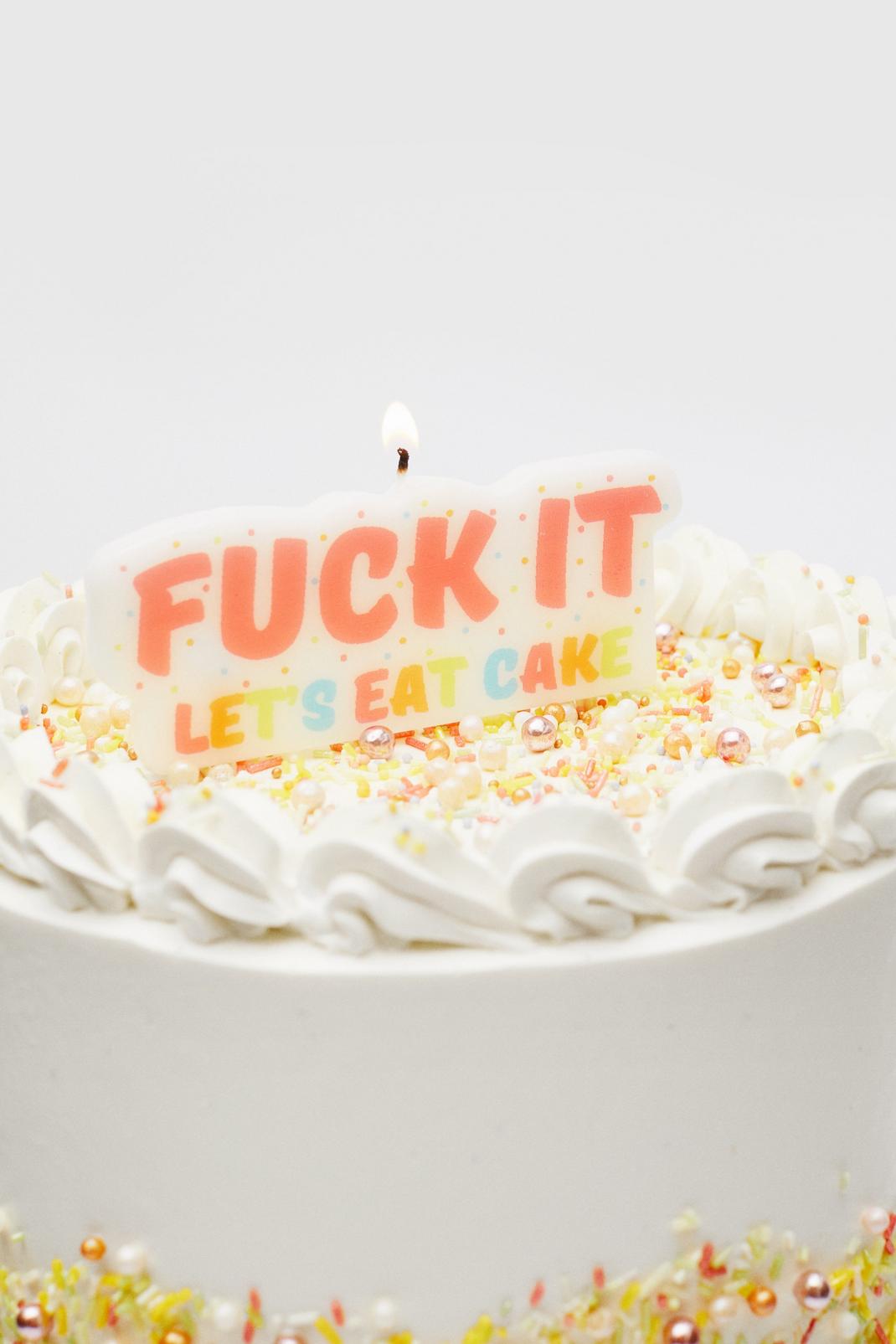 Bougie d'anniversaire Fuck It Let's Eat Cake, White image number 1