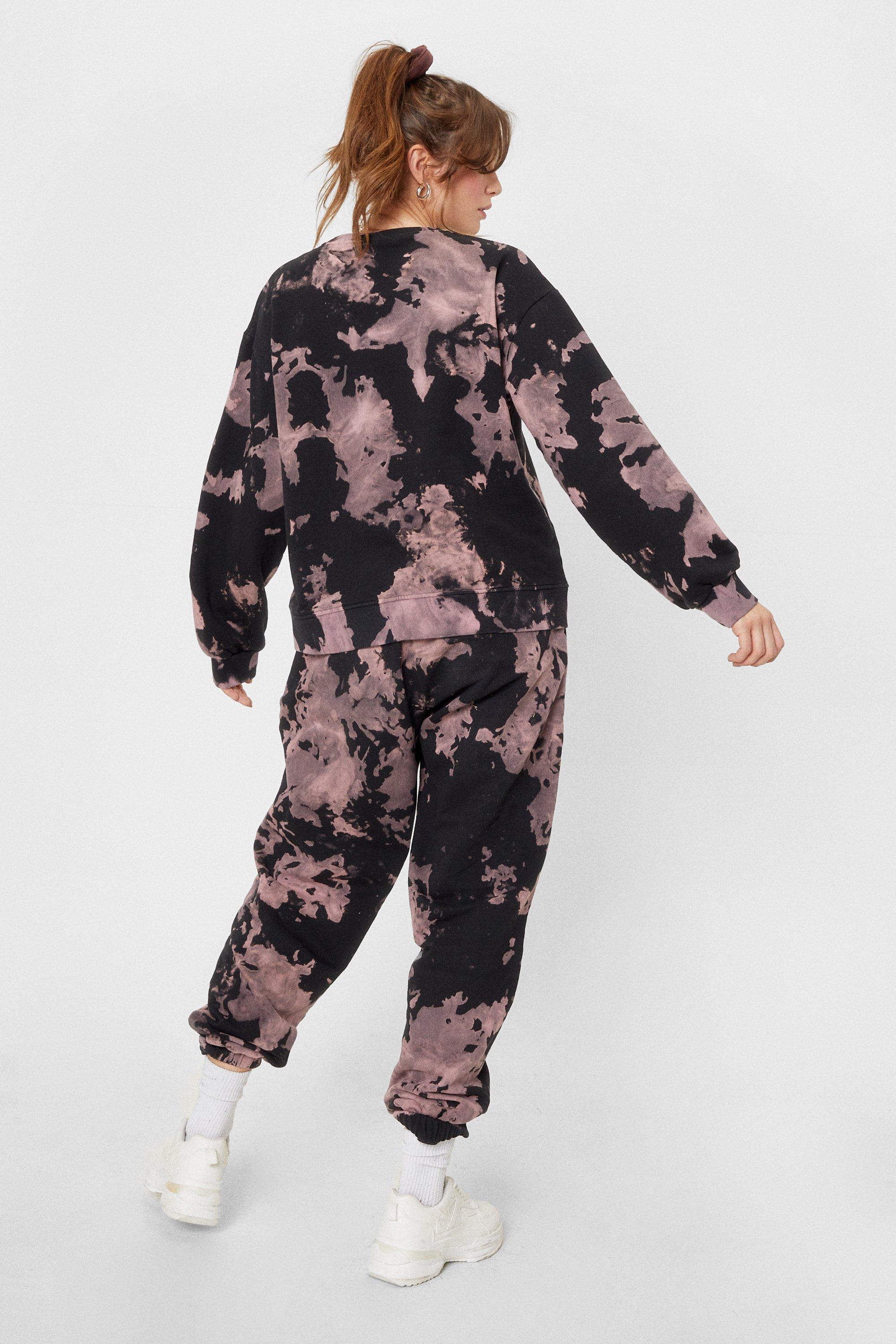 Womens tie dye best sale sweatshirt and sweatpants set