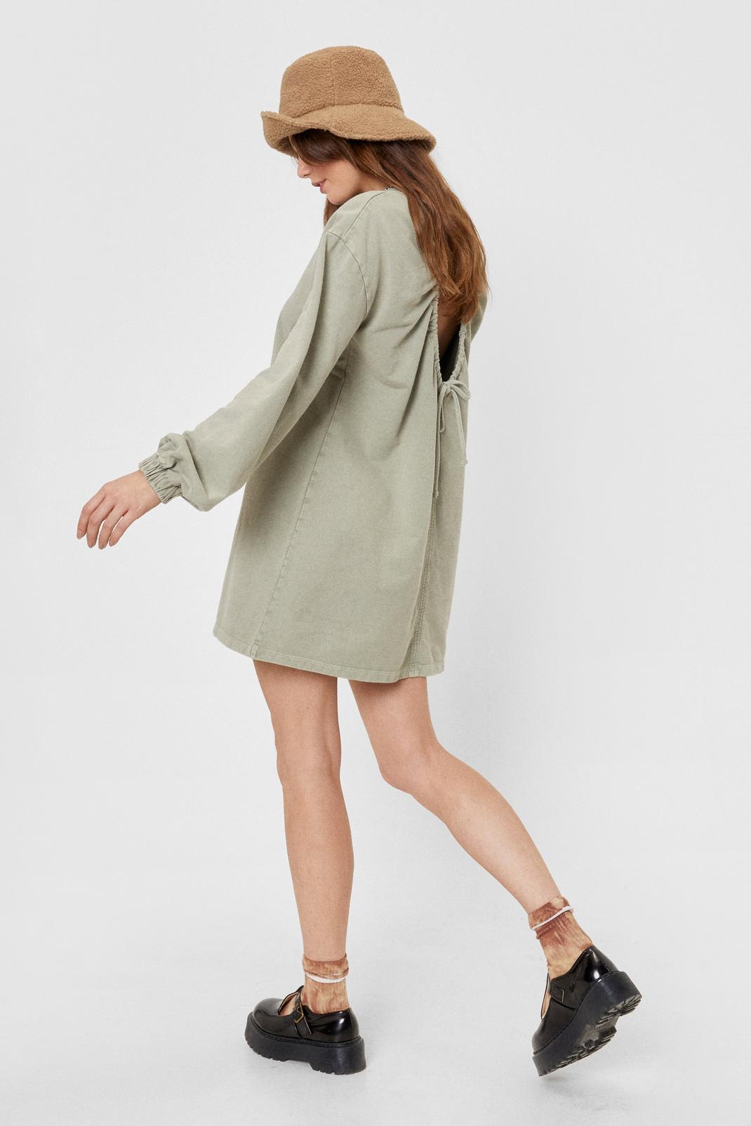 Robe sweat ample à dos ouvert Your Sweat Lovin', Olive image number 1