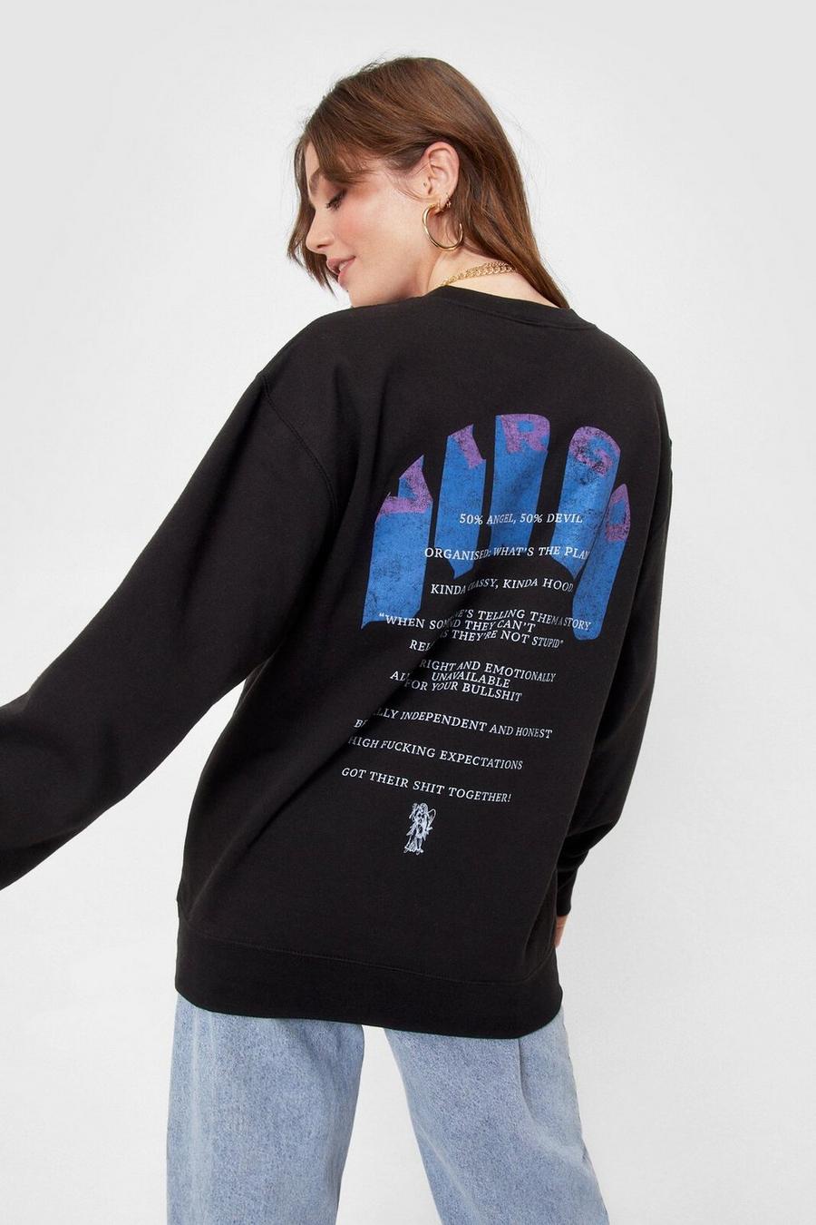 Oversized Virgo Graphic Sweatshirt
