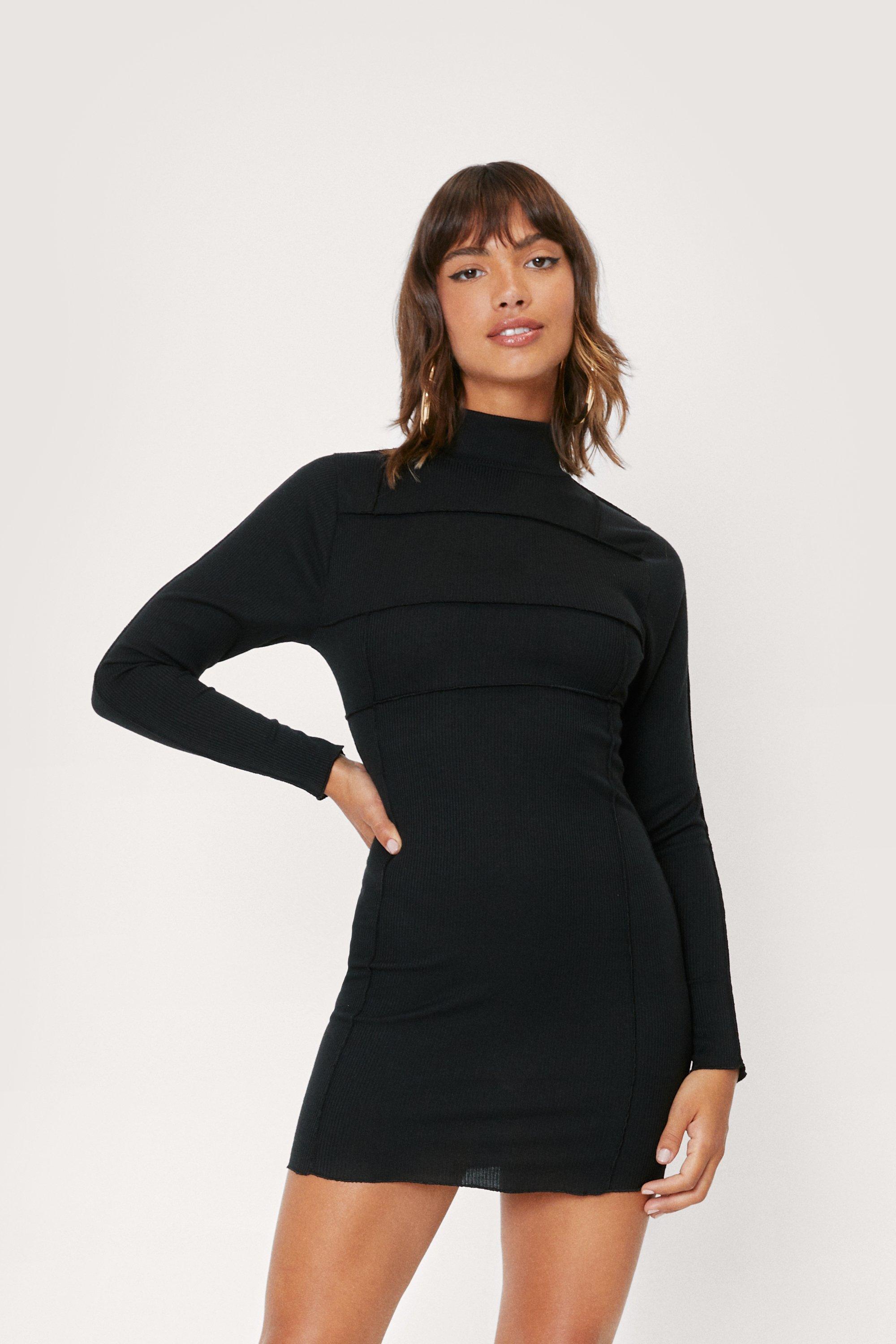 High neck bodycon sales mini dress