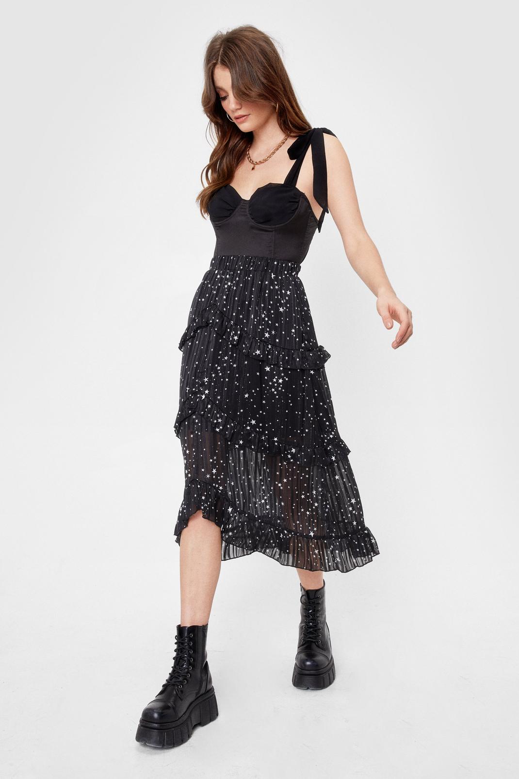 We've Came This Star Ruffle Midi Skirt image number 1