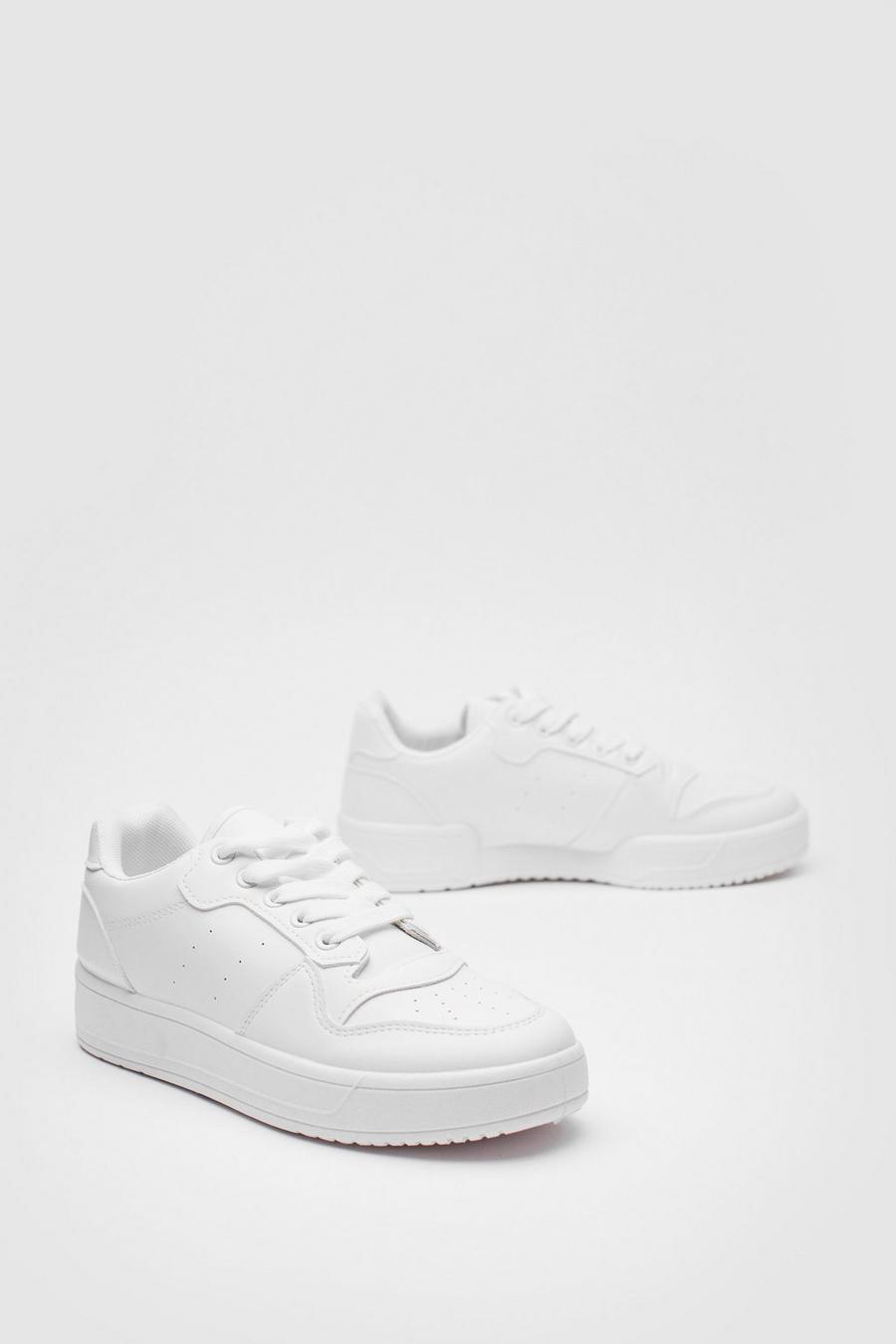 Platform Lace Up Round Toe Trainers
