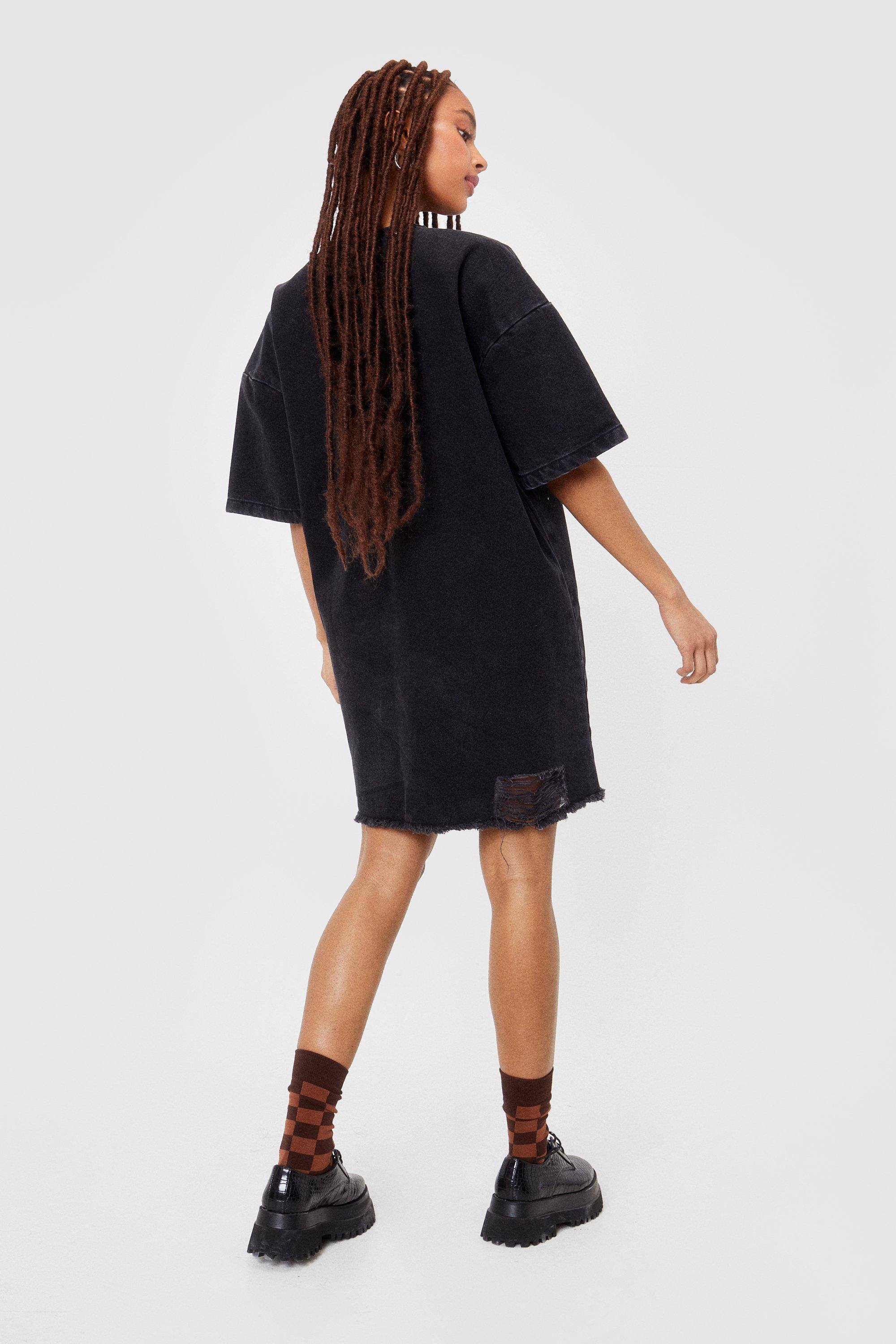 Oversized distressed outlet t shirt dress