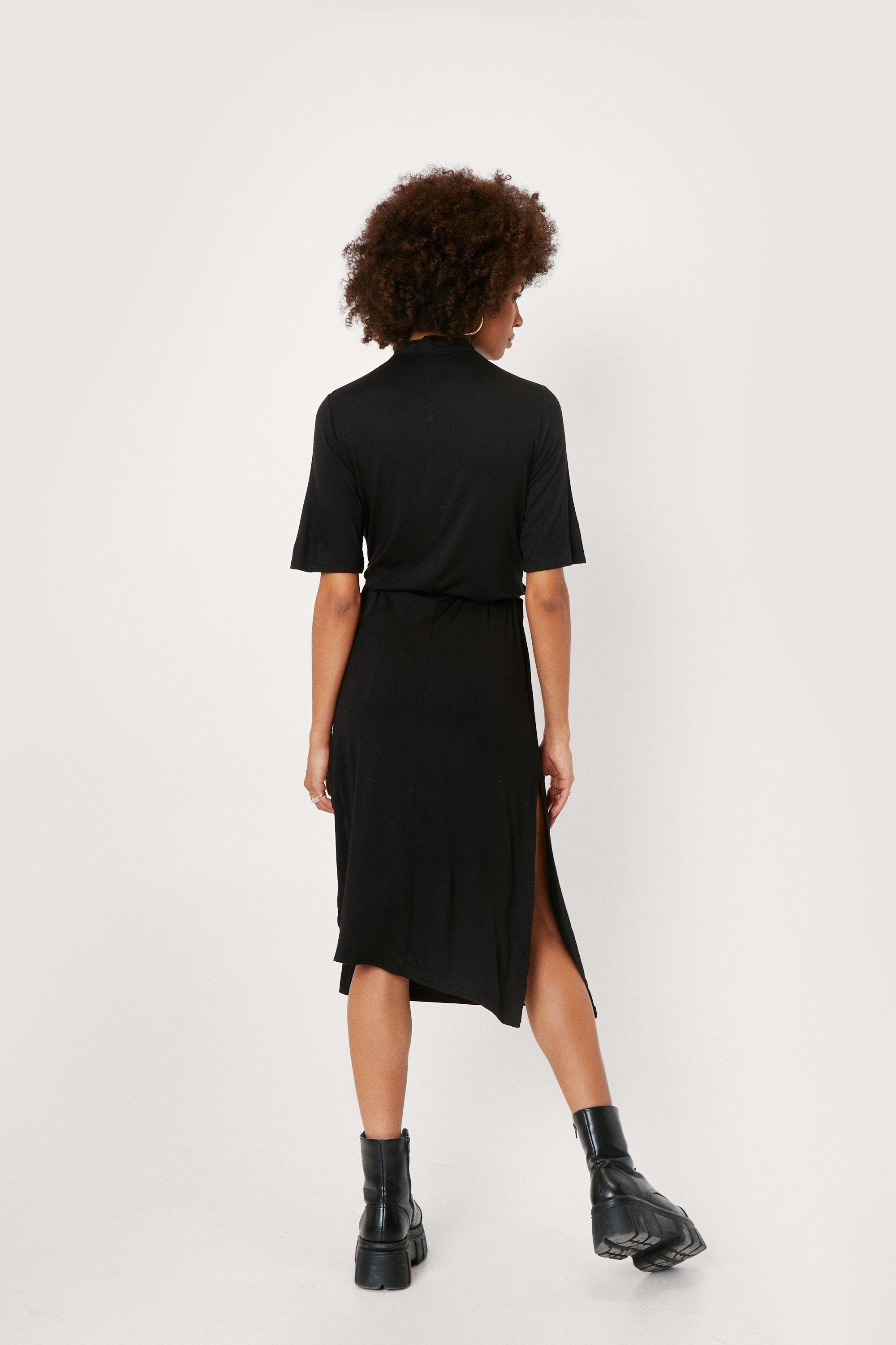 Nasty gal clearance black midi dress