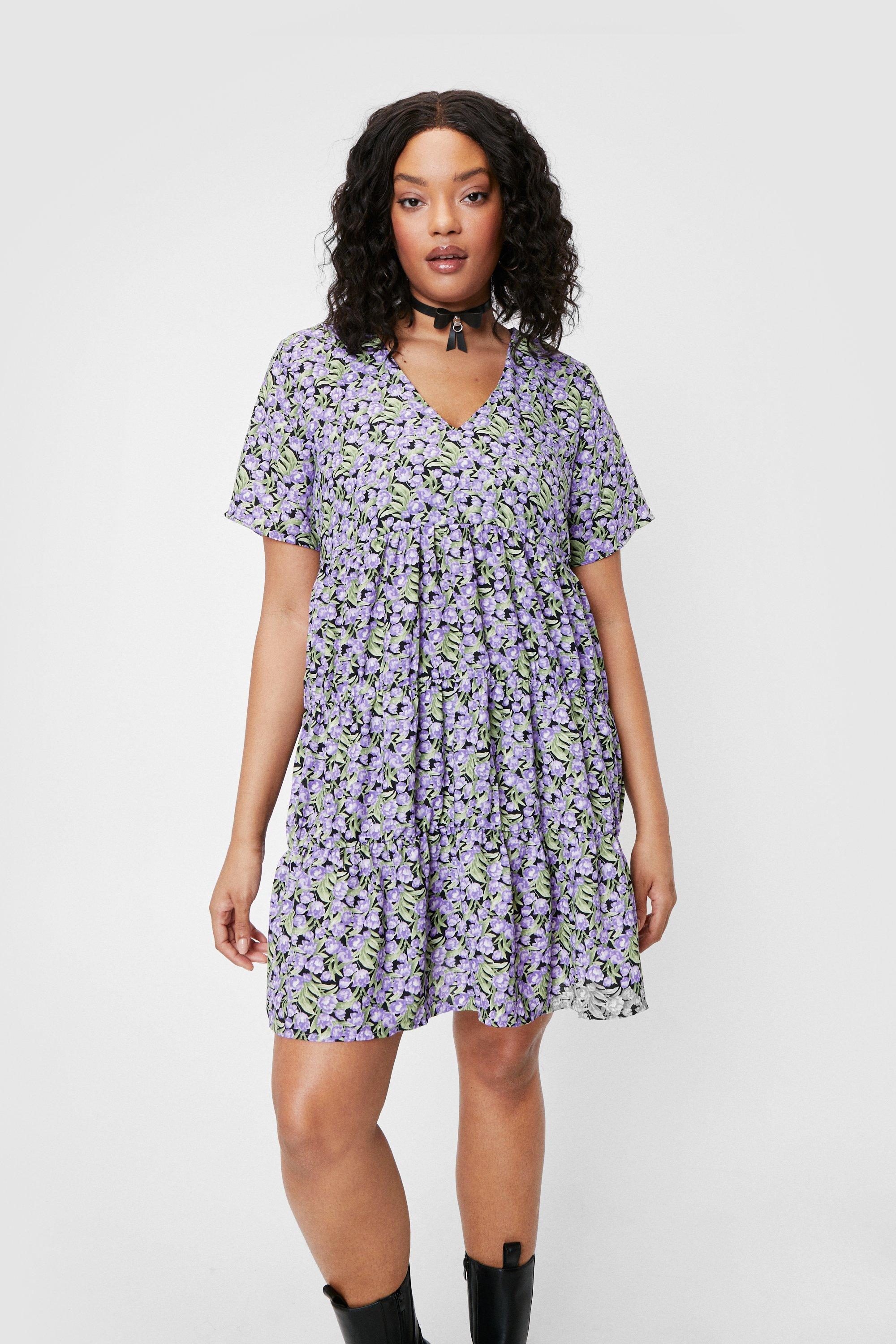 V neck 2024 smock dress