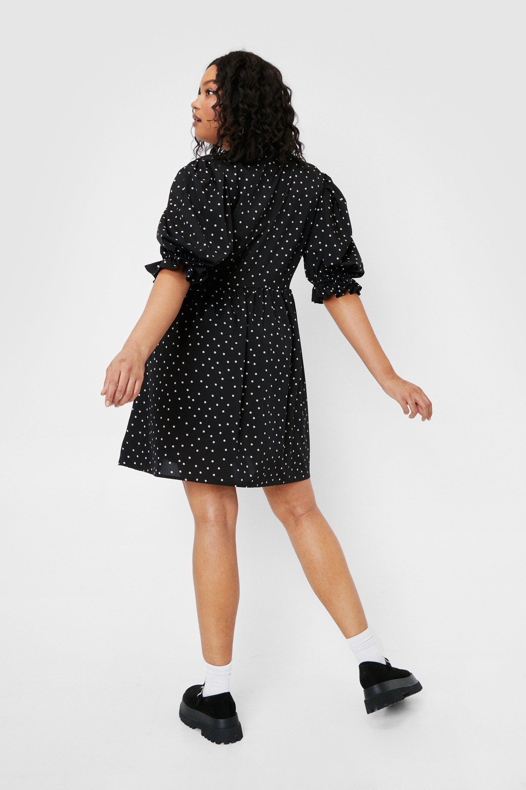 polka dot puff dress