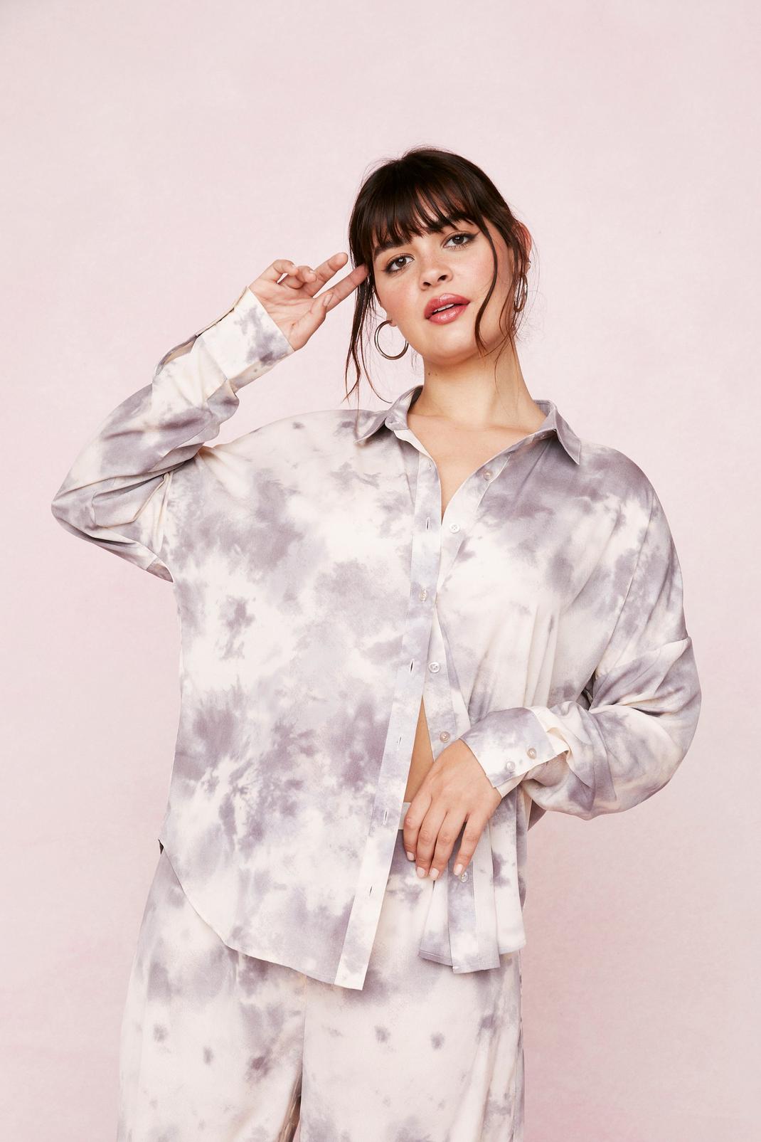 Grande Taille - Chemise oversize effet tie dye, Lilac image number 1