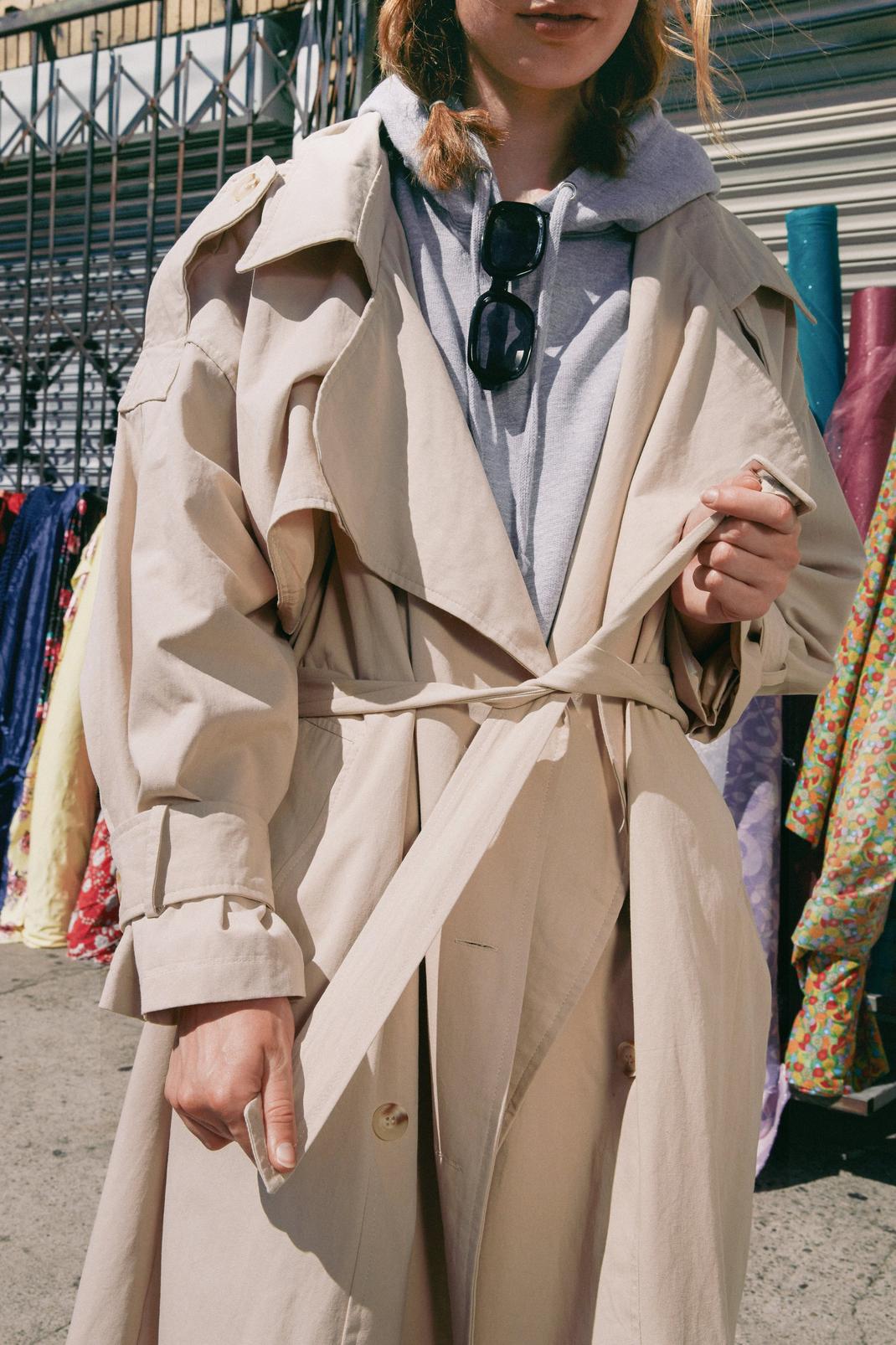 793 Hooded Oversized Belted Trench Coat image number 2