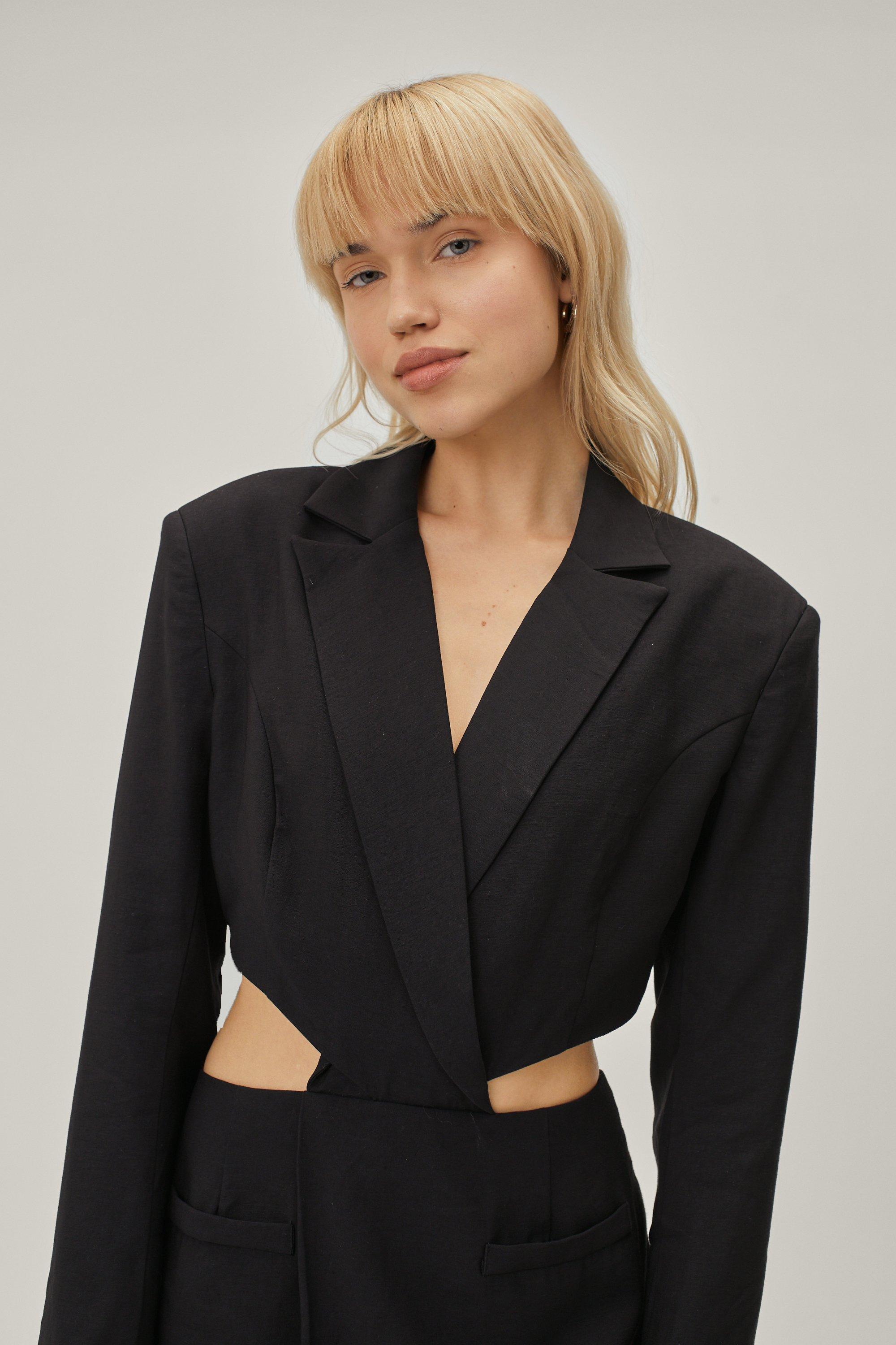 Twist Cut Out Pocket Detail Blazer Dress