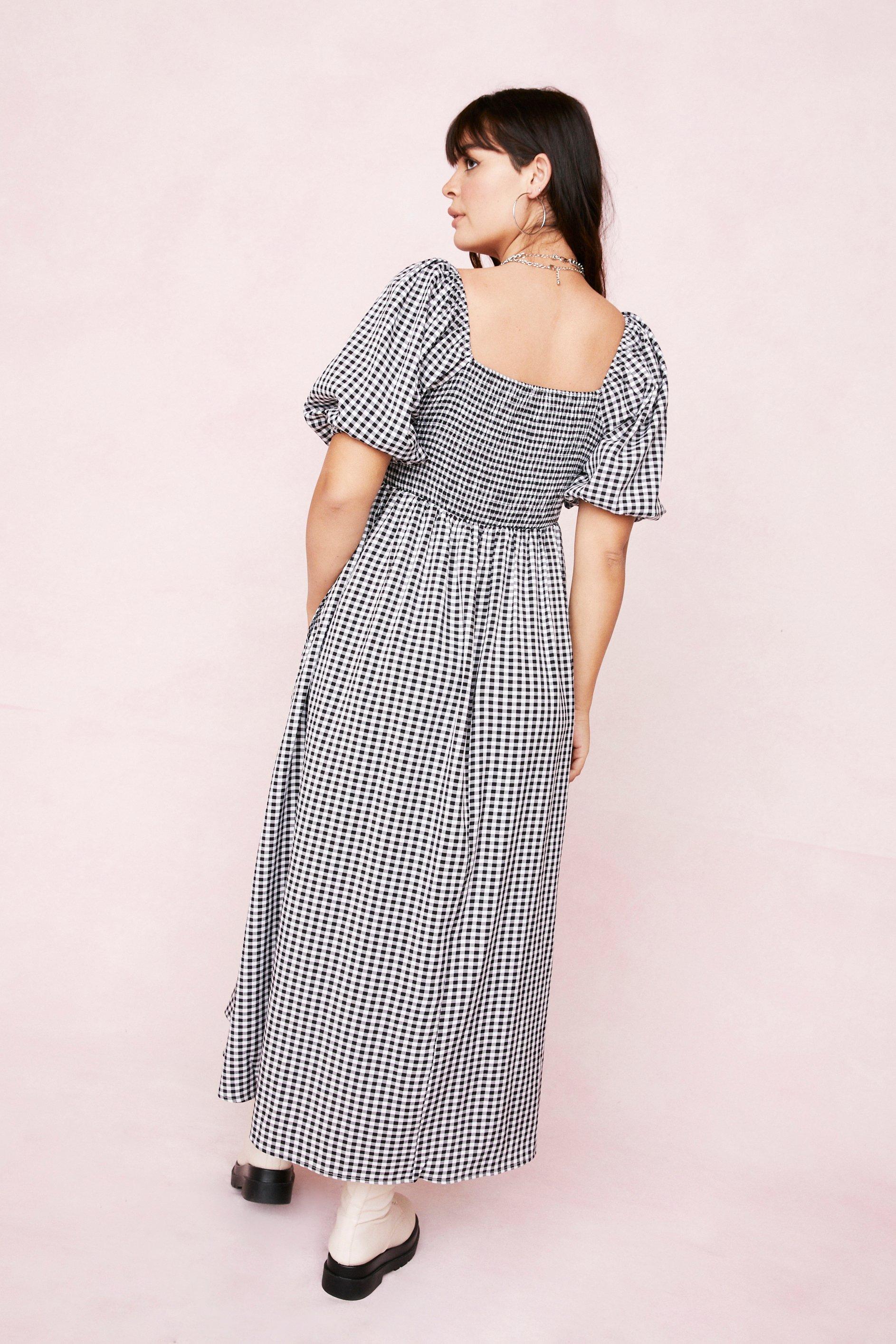 Plus size gingham store dress