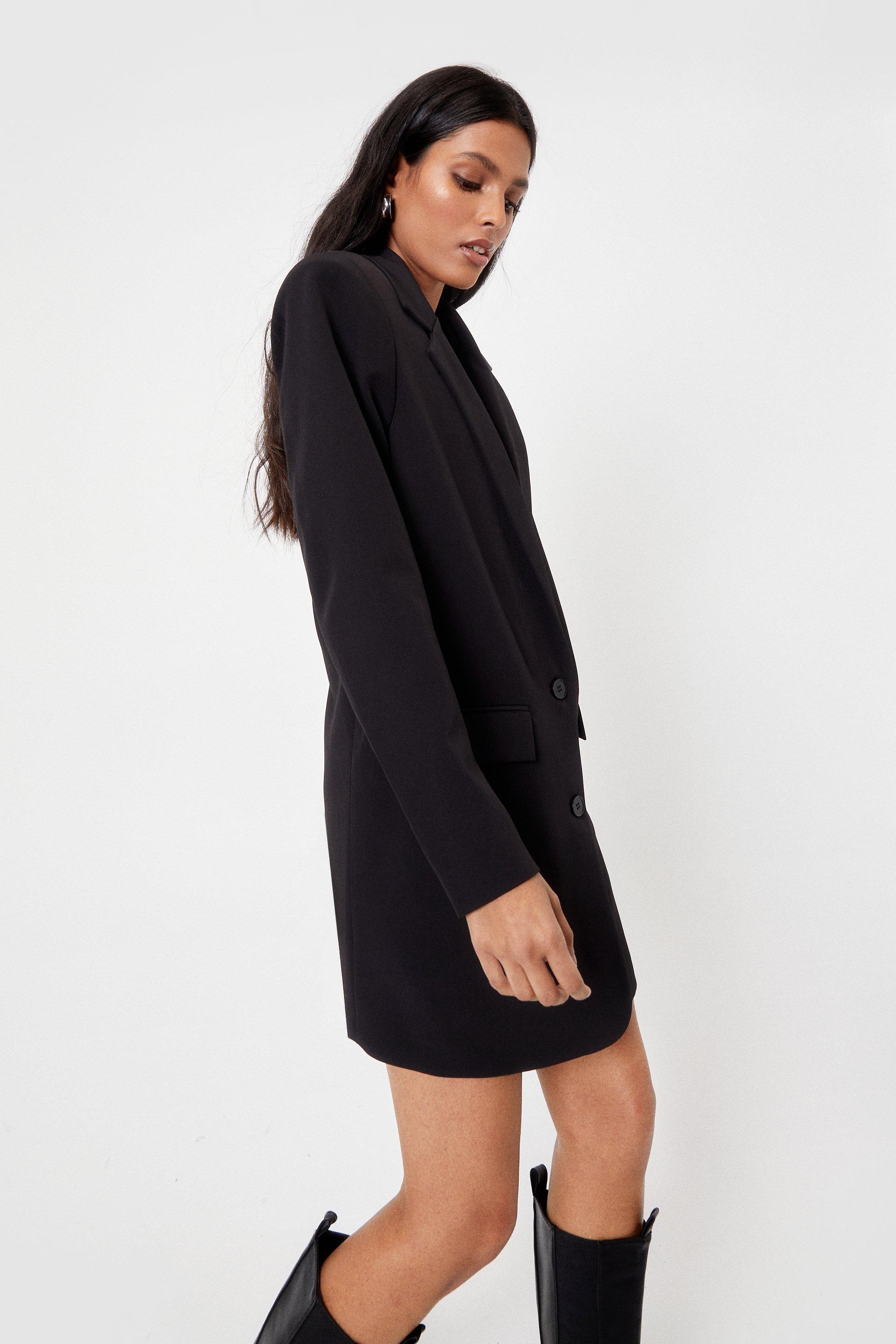 Tall Black Oversized Blazer Dress, Tall