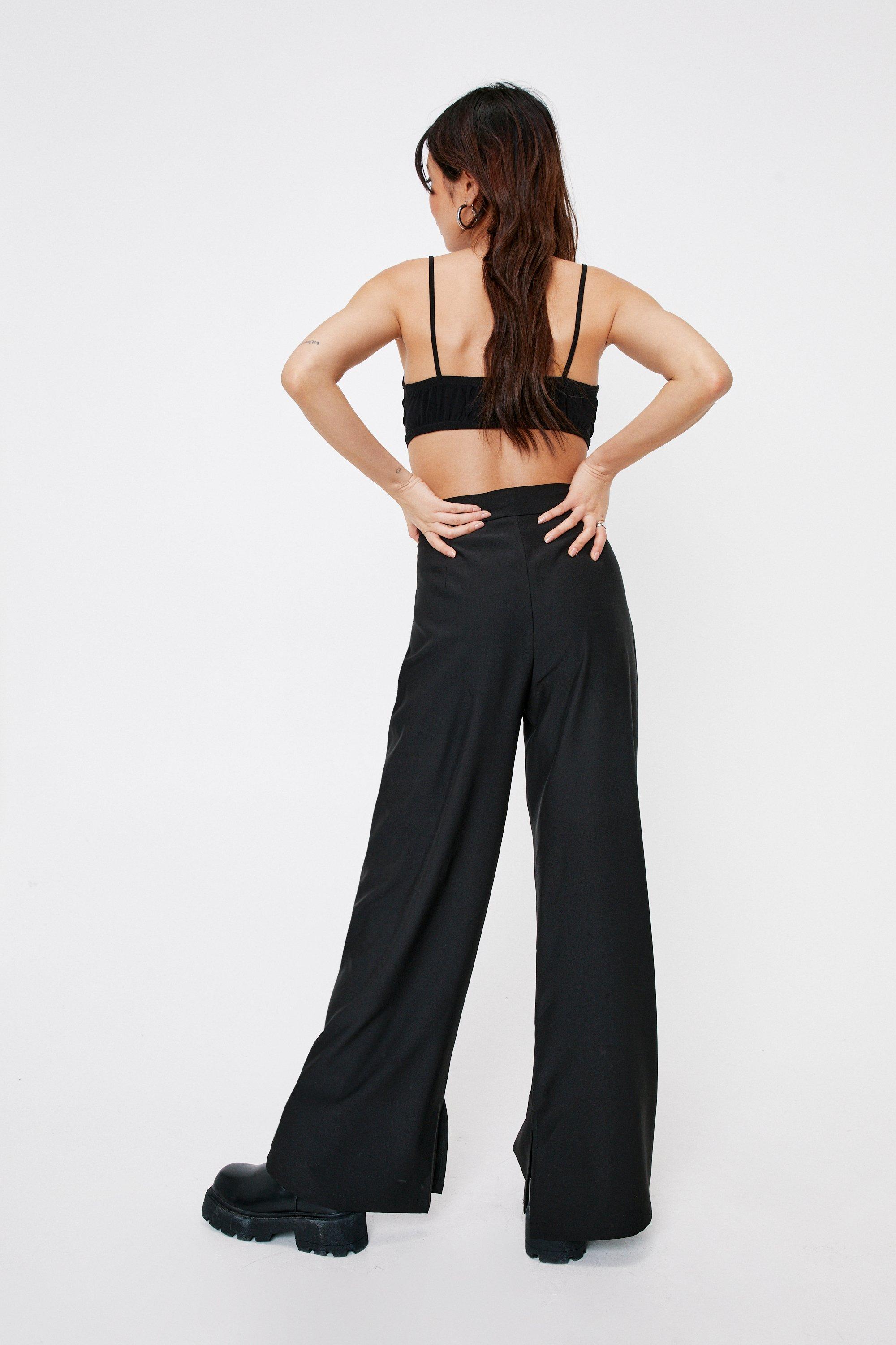 Side split clearance wide leg trousers